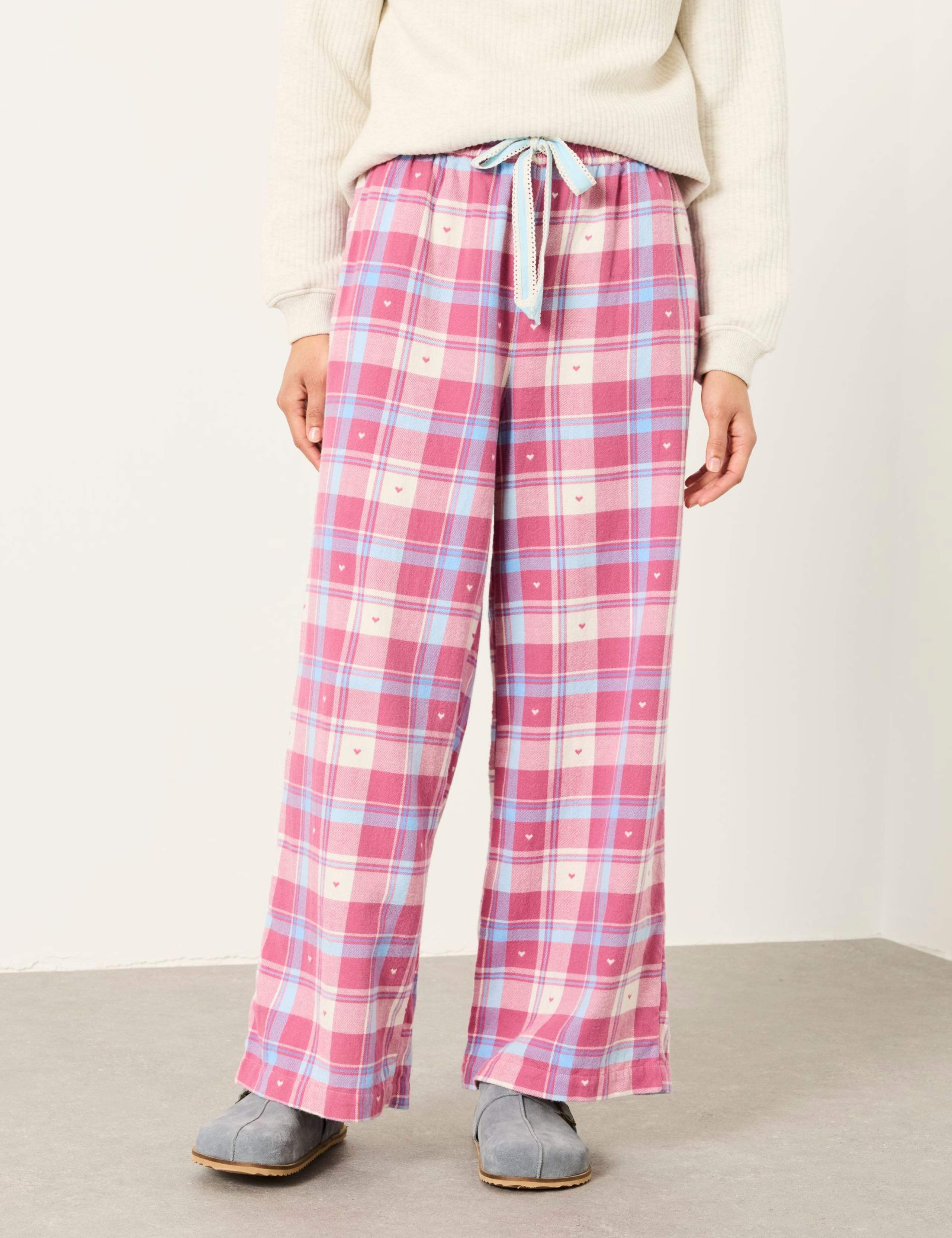 Pure Cotton Checked Heart Pyjama Bottoms 4 of 6