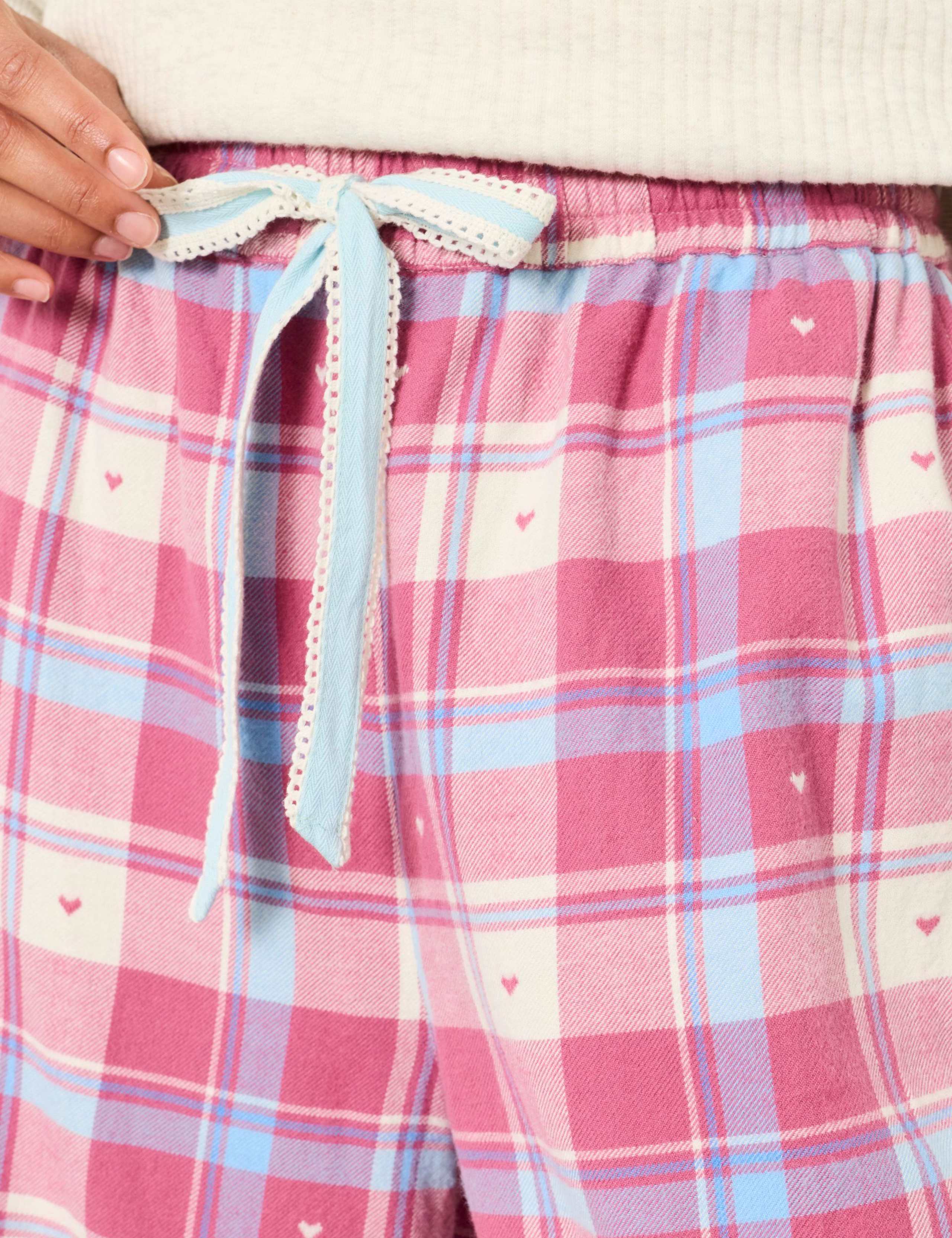Pure Cotton Checked Heart Pyjama Bottoms 5 of 6