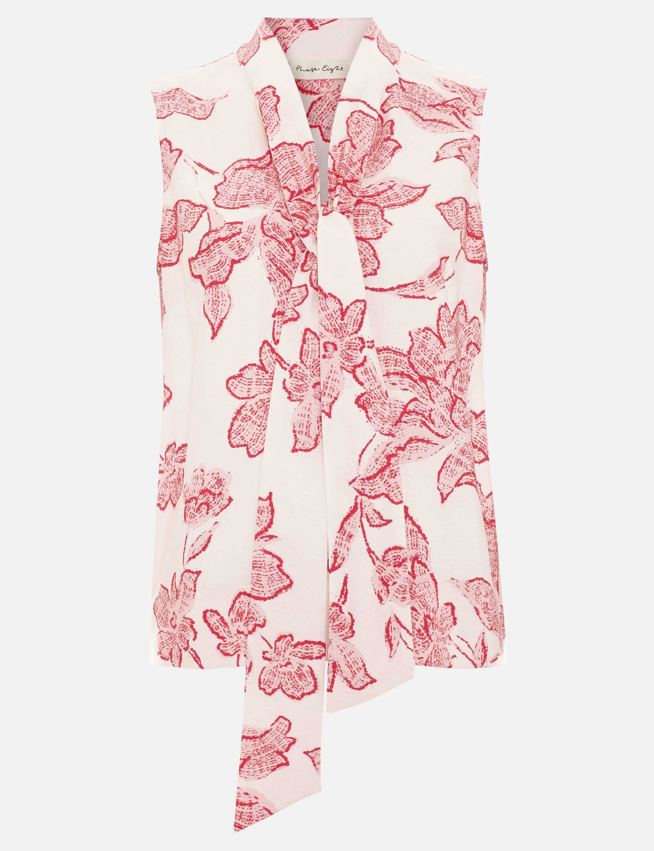 Floral Tie Neck Blouse 2 of 6