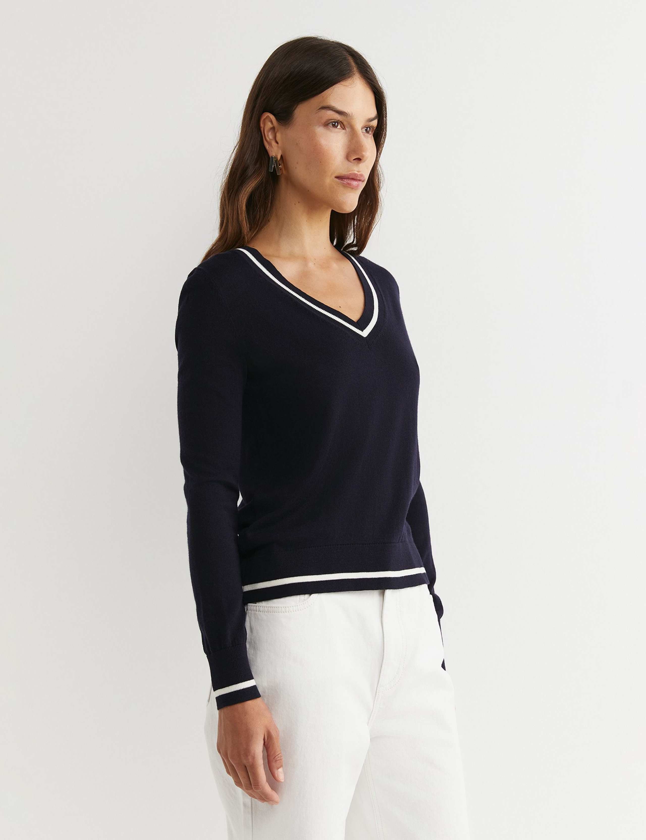Pure Merino Wool V-Neck Jumper 4 of 5