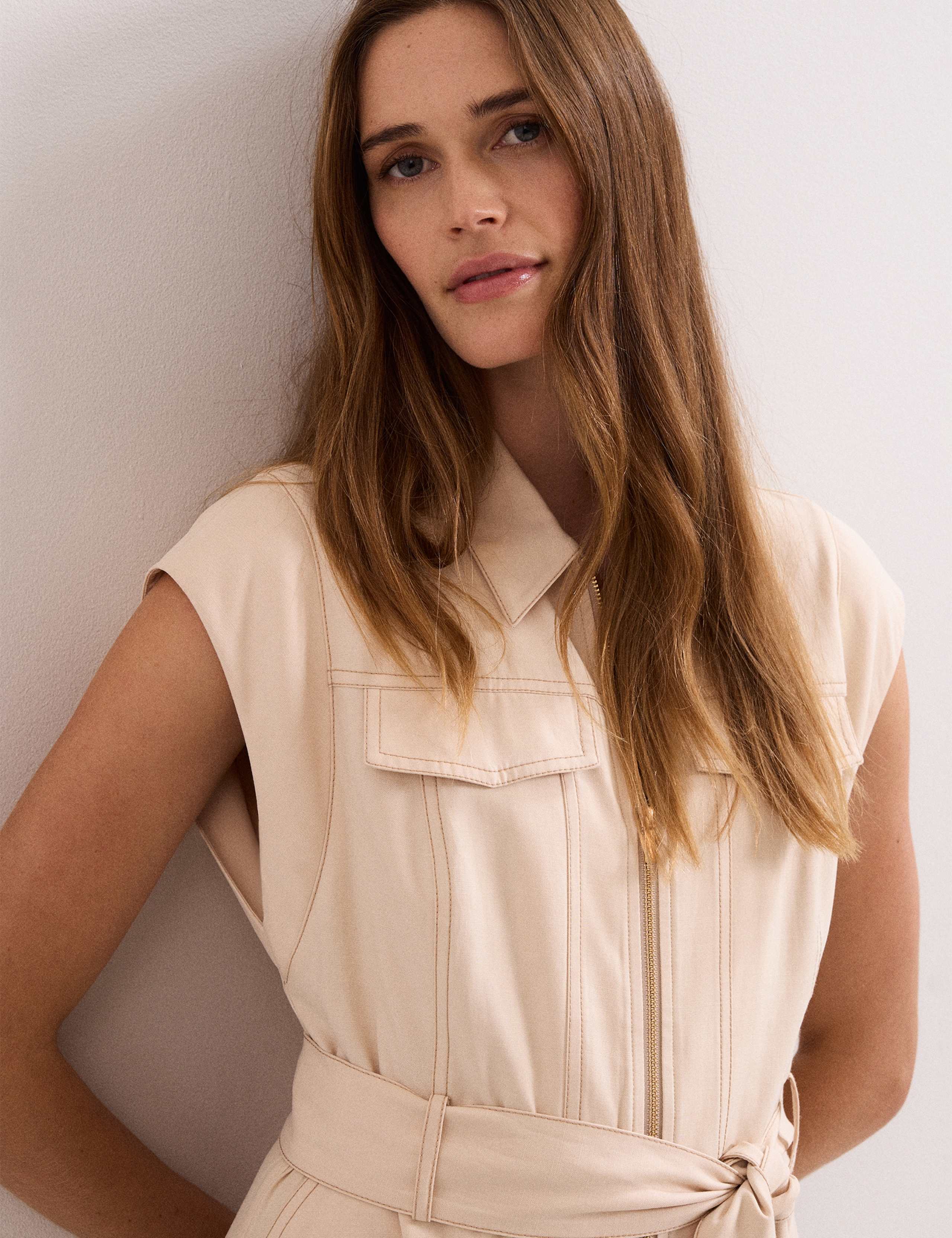 Lyocell Rich Belted Midi Shirt Dress 6 of 7