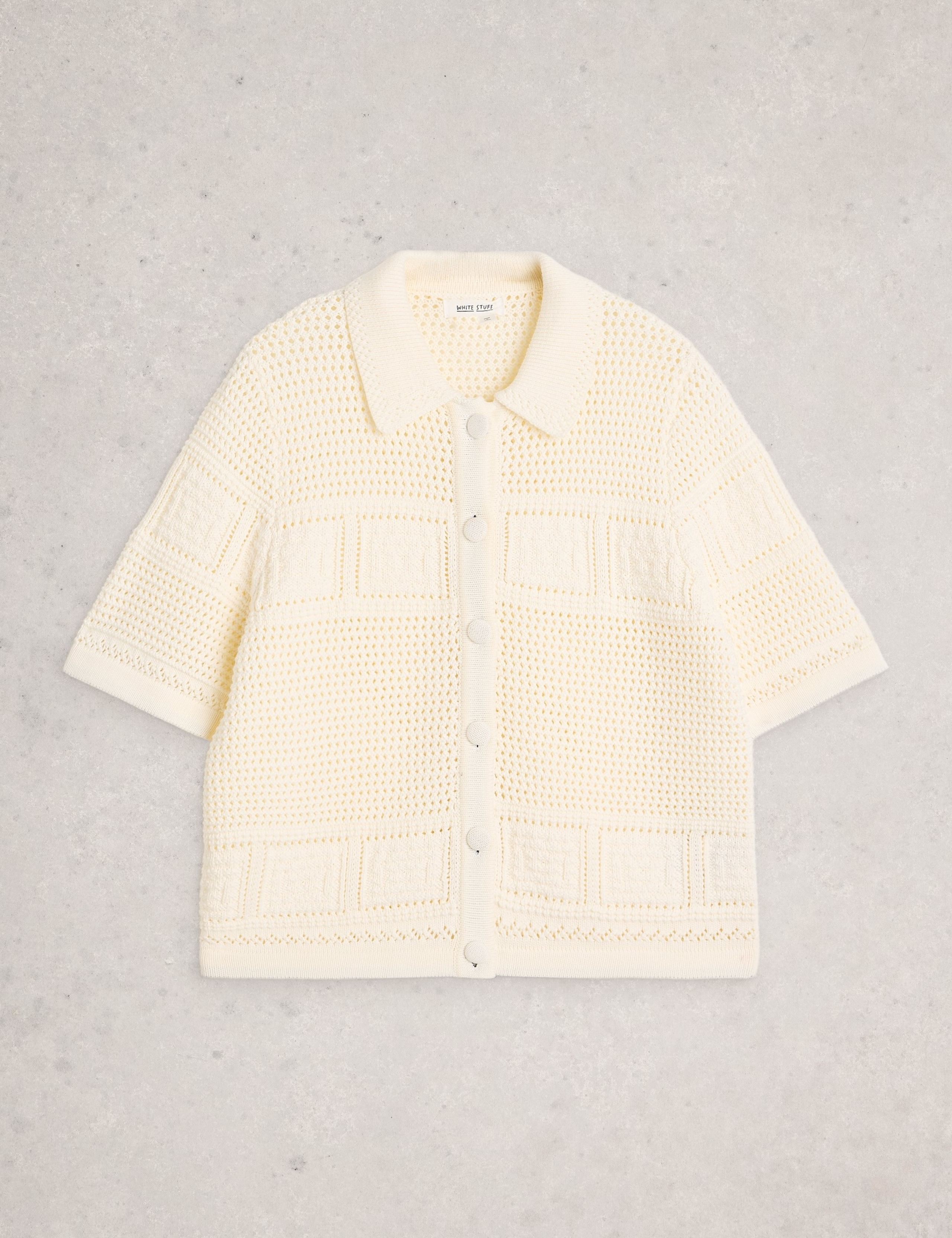 Pure Cotton Textured Collared Cardigan 2 of 6