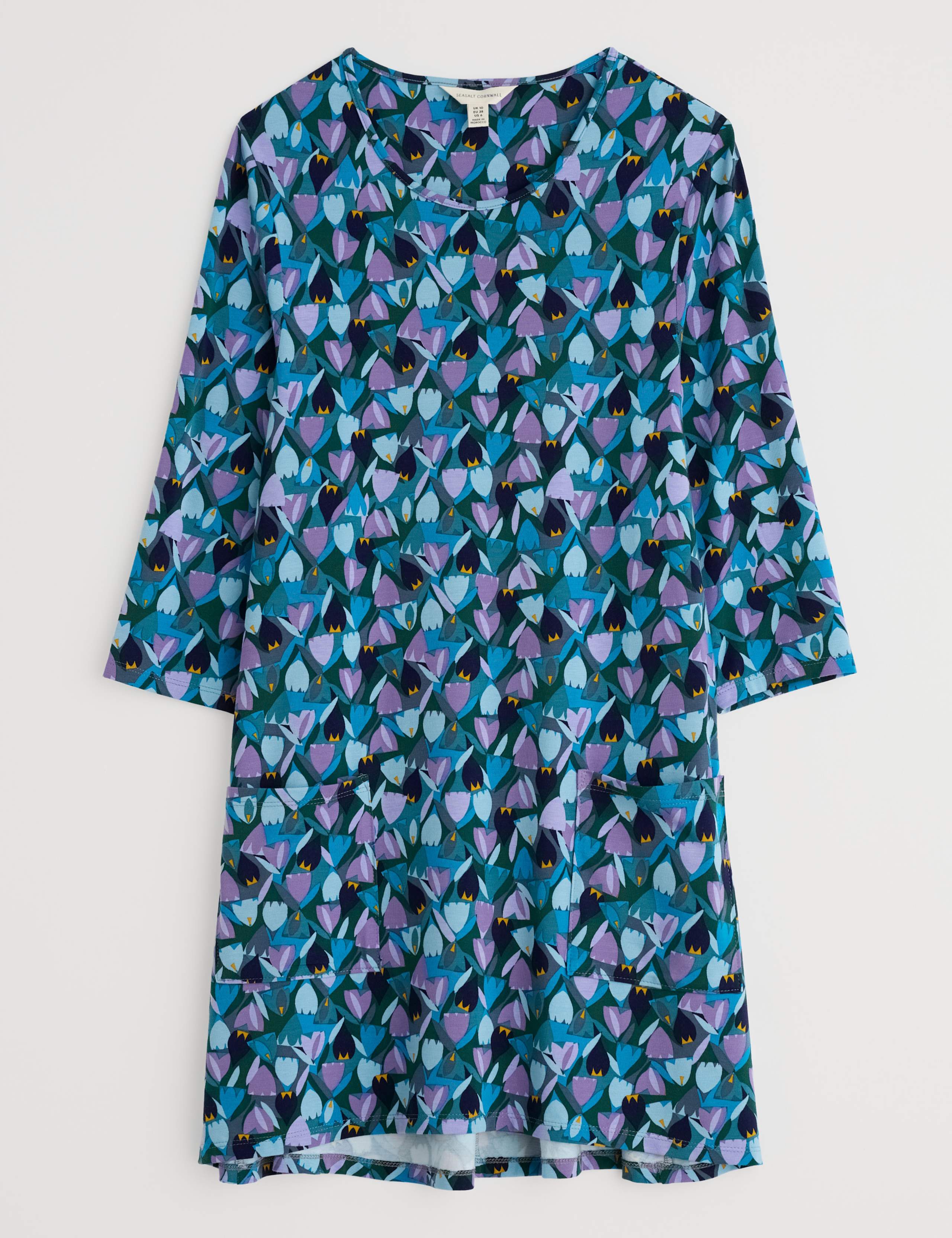 Cotton Blend Floral Scoop Neck Tunic 2 of 4