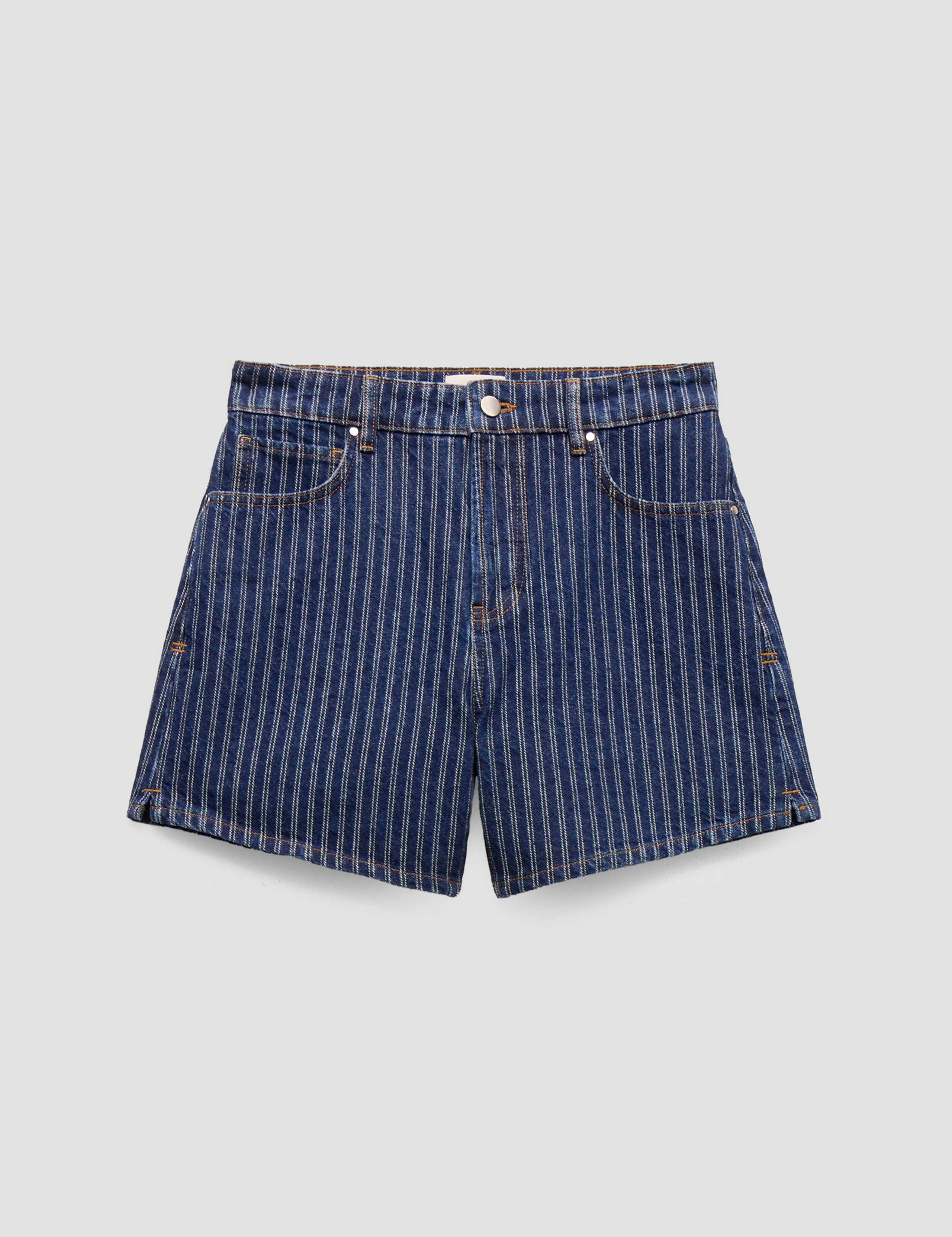 Pure Cotton Denim Striped Shorts 2 of 5
