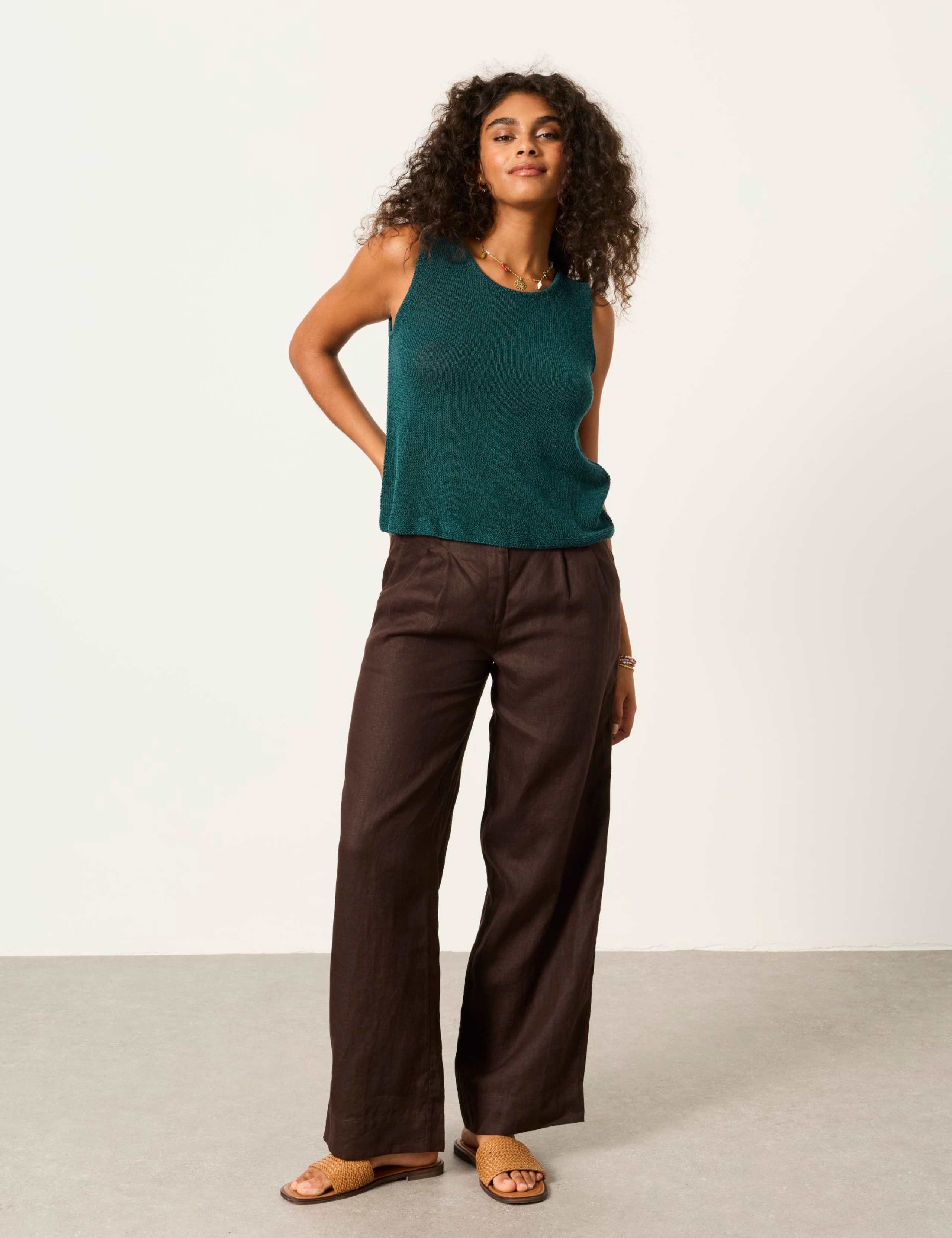 Knitted Tank Top with Linen 1 of 6