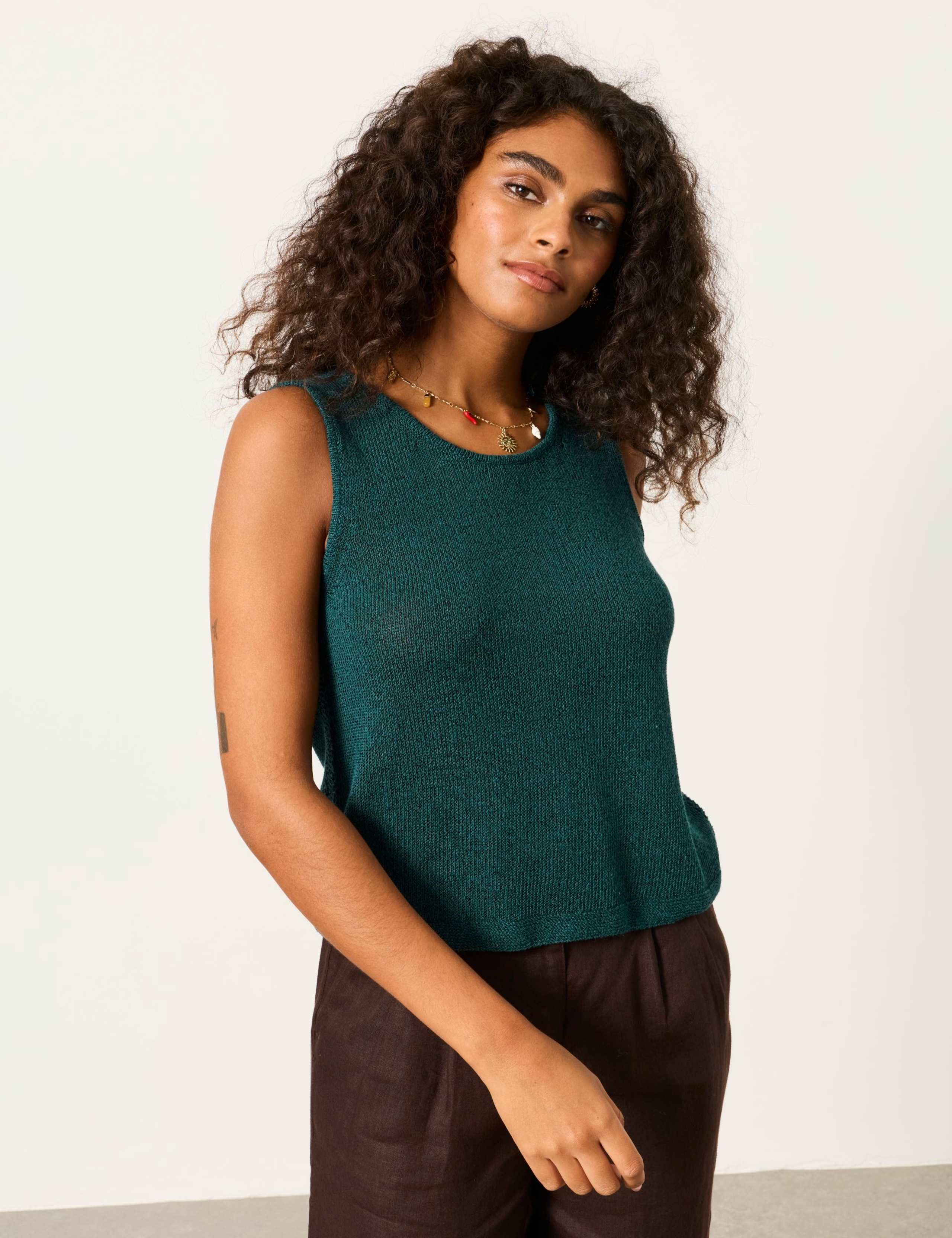 Knitted Tank Top with Linen 5 of 6