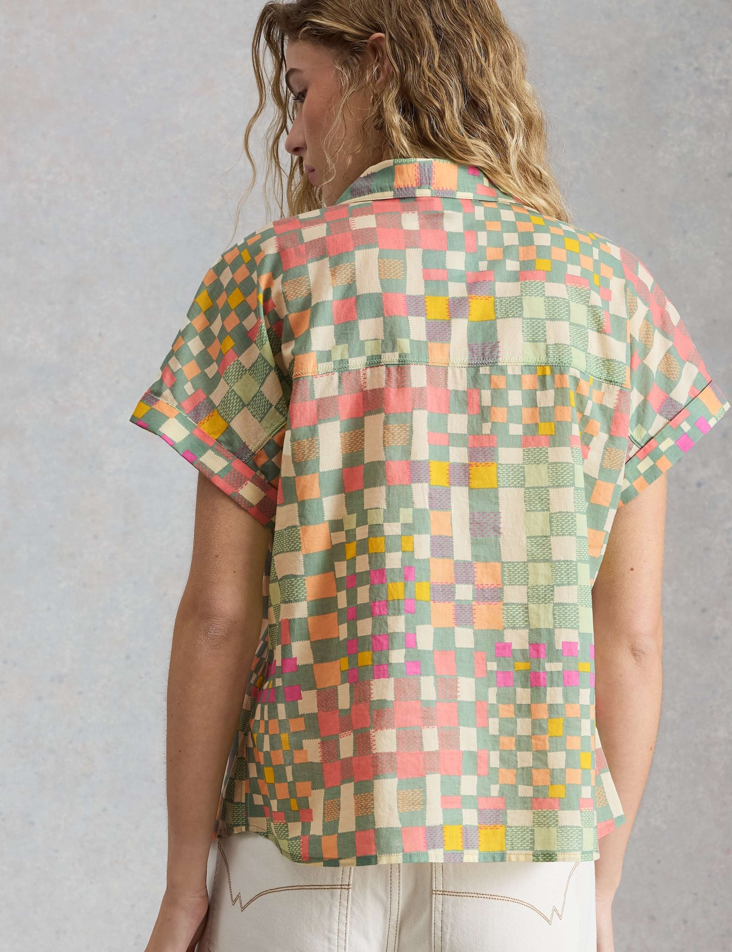 Pure Cotton Colour Block Button Through Shirt 3 of 6