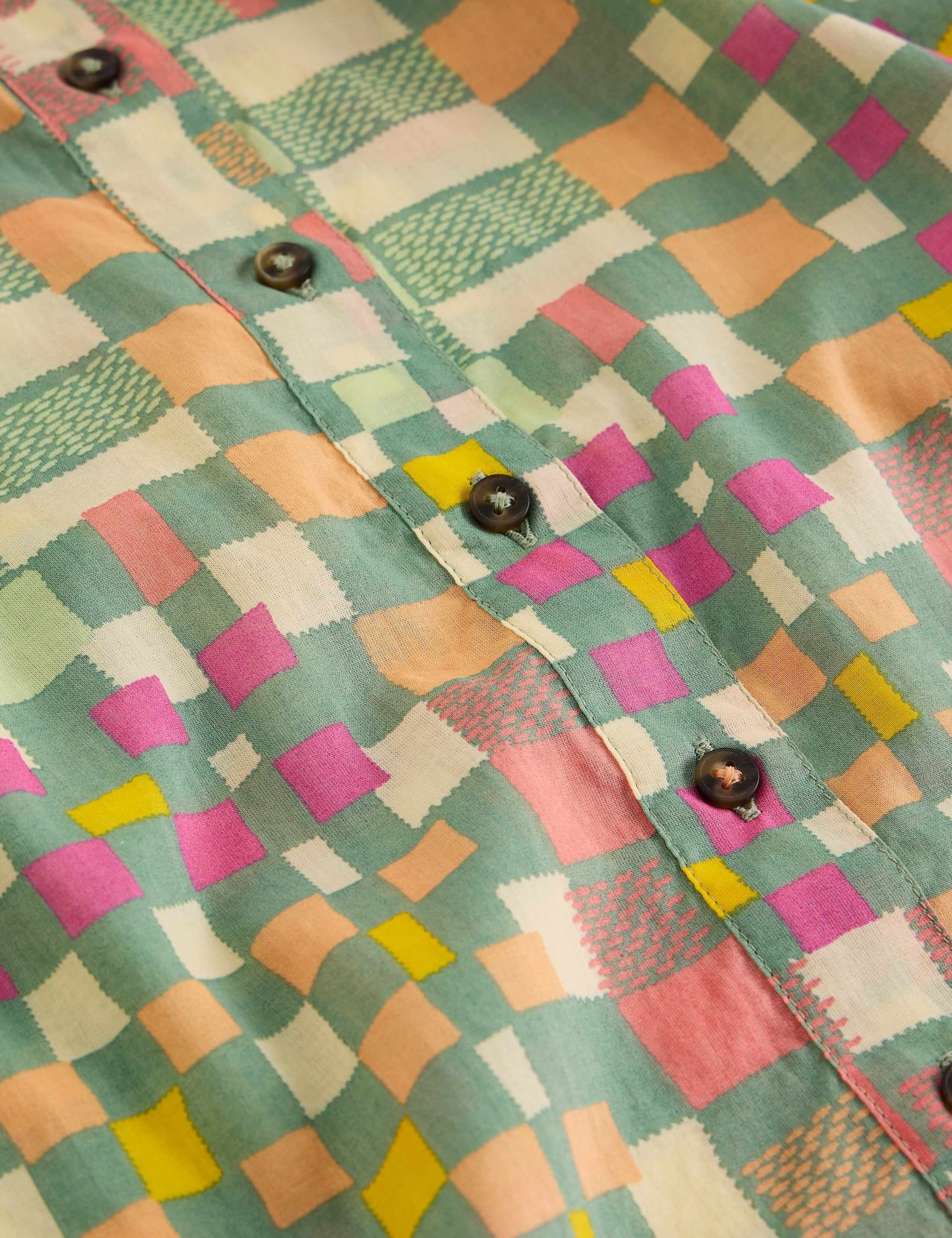 Pure Cotton Colour Block Button Through Shirt 6 of 6