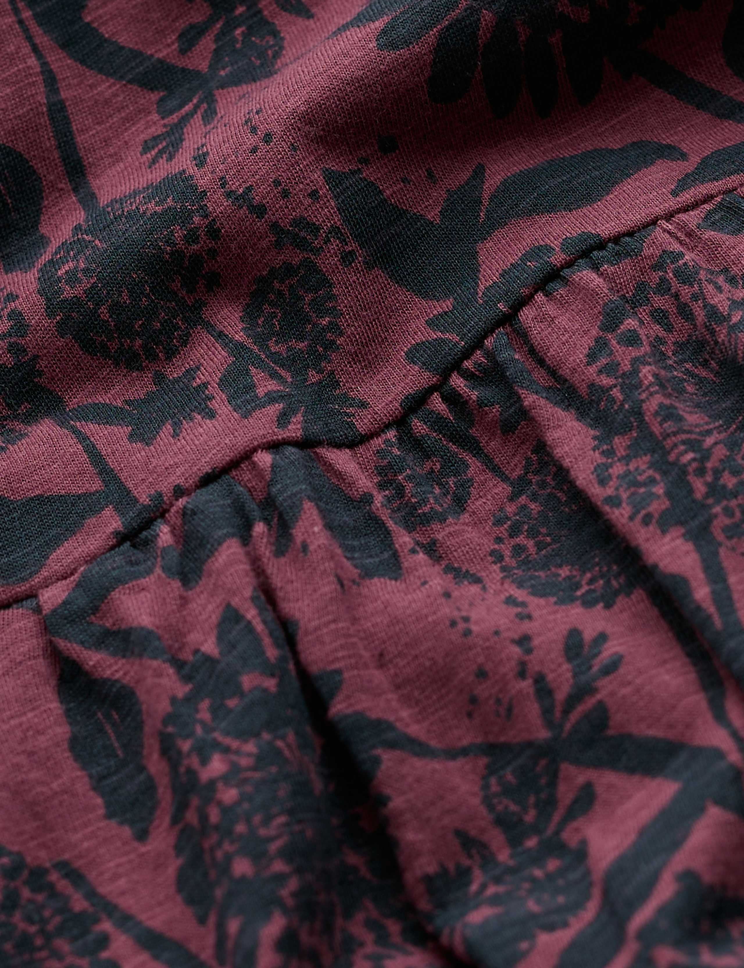Cotton Rich Floral Midi Waisted Dress 3 of 5