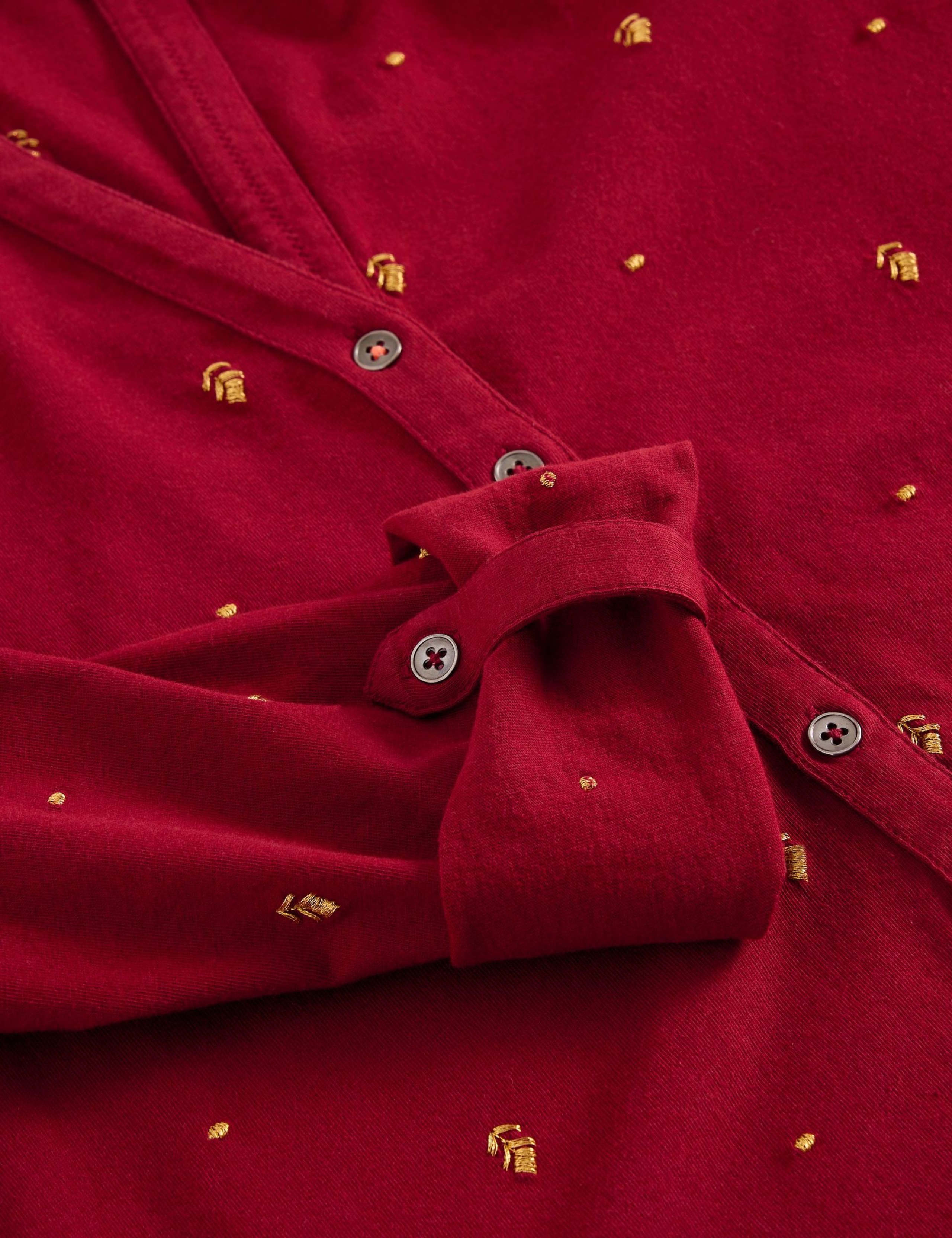 Pure Cotton Jersey Embroidered Collared Shirt 6 of 6