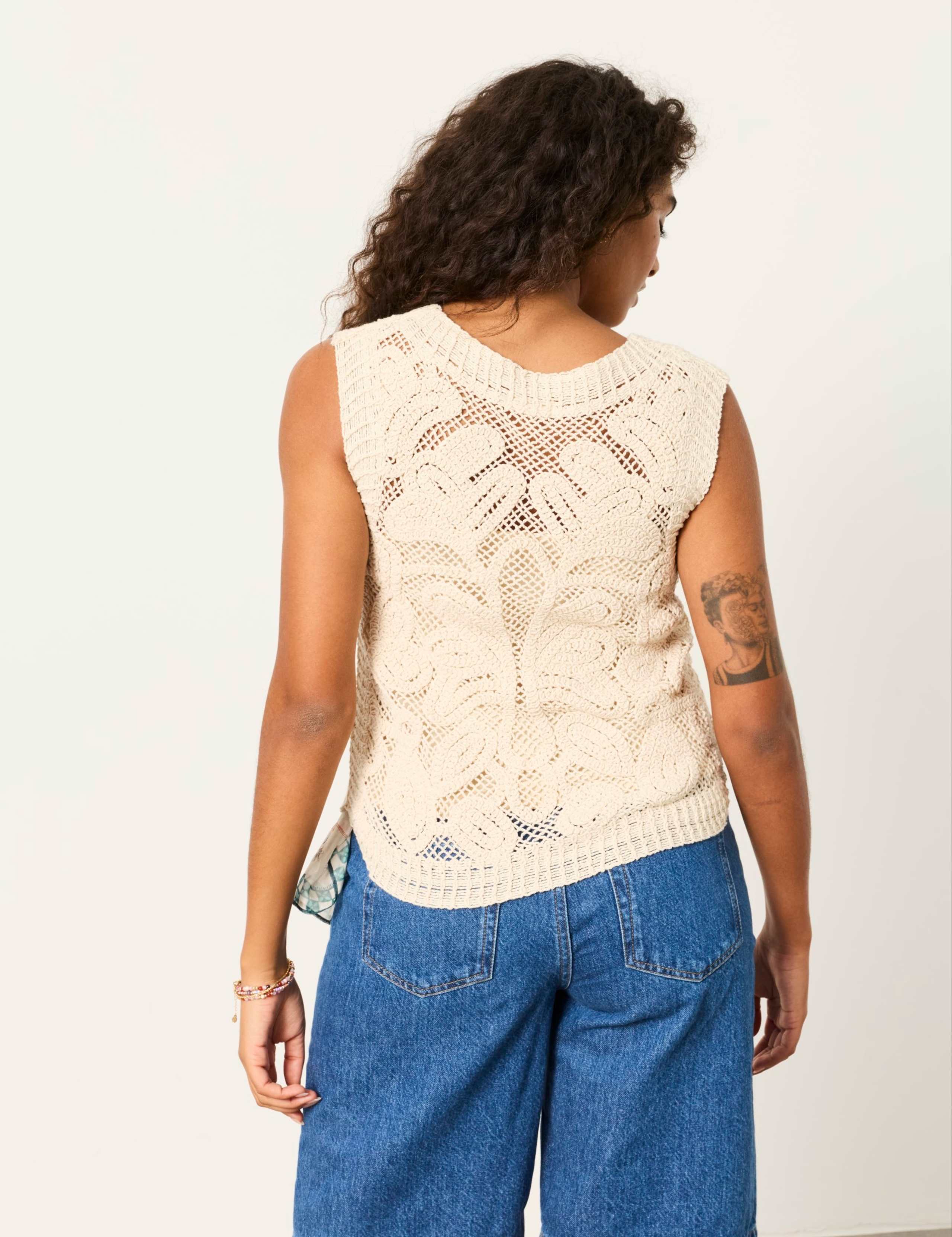 Pure Cotton Palm Crew Neck Knitted Top 3 of 6