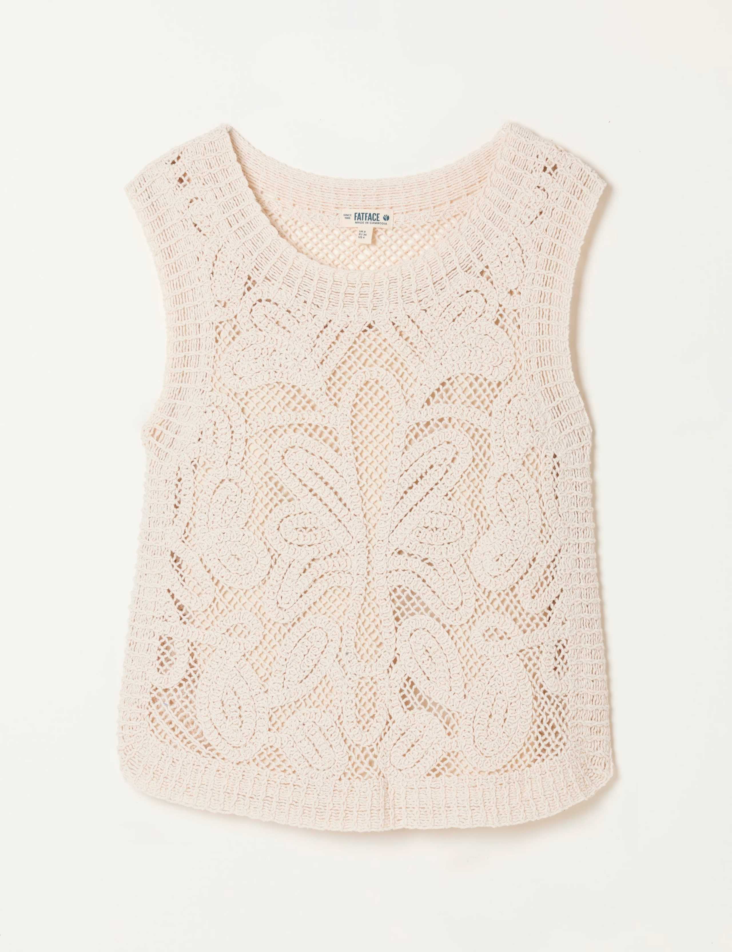 Pure Cotton Palm Crew Neck Knitted Top 2 of 6