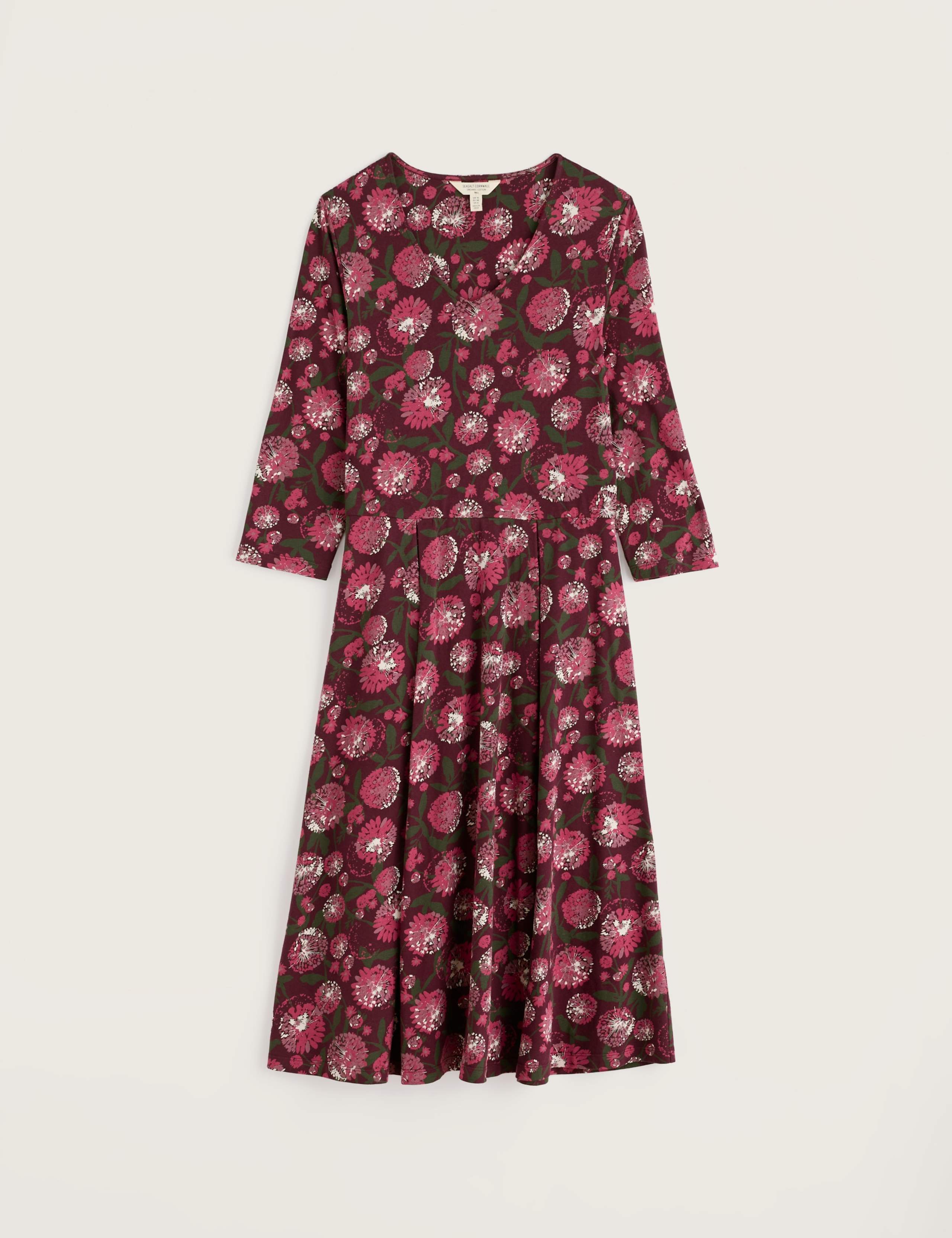 Cotton Rich Floral Midi Waisted Dress 2 of 5