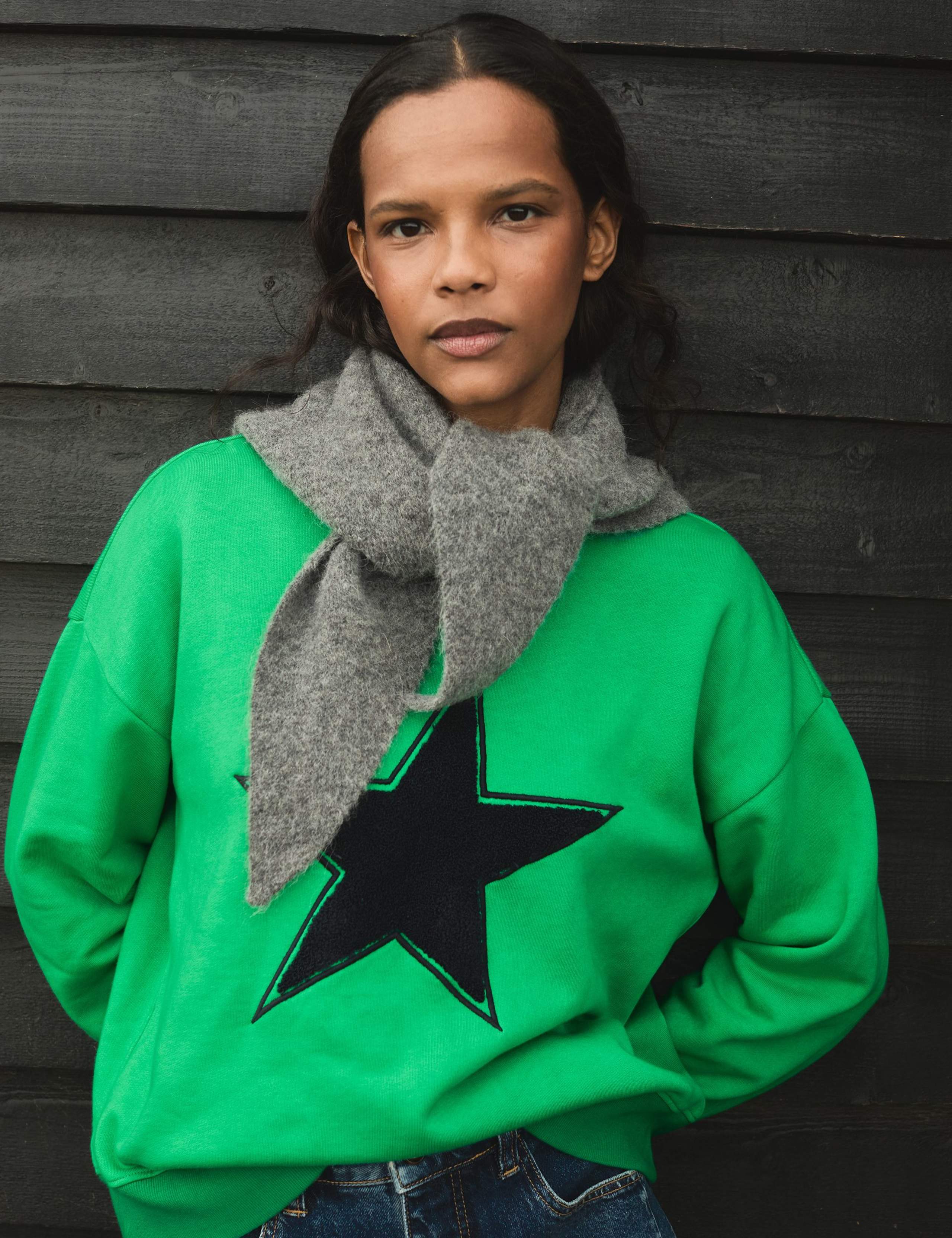 Pure Cotton Embroidered Star Relaxed Sweatshirt 4 of 6