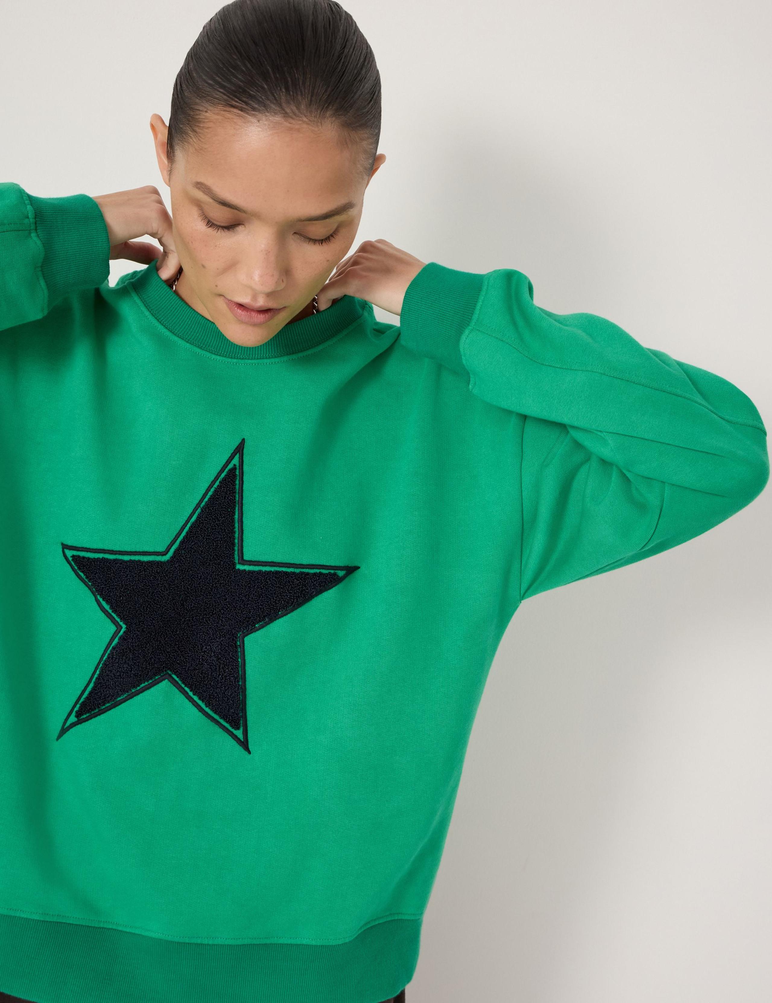 Pure Cotton Embroidered Star Relaxed Sweatshirt 6 of 6