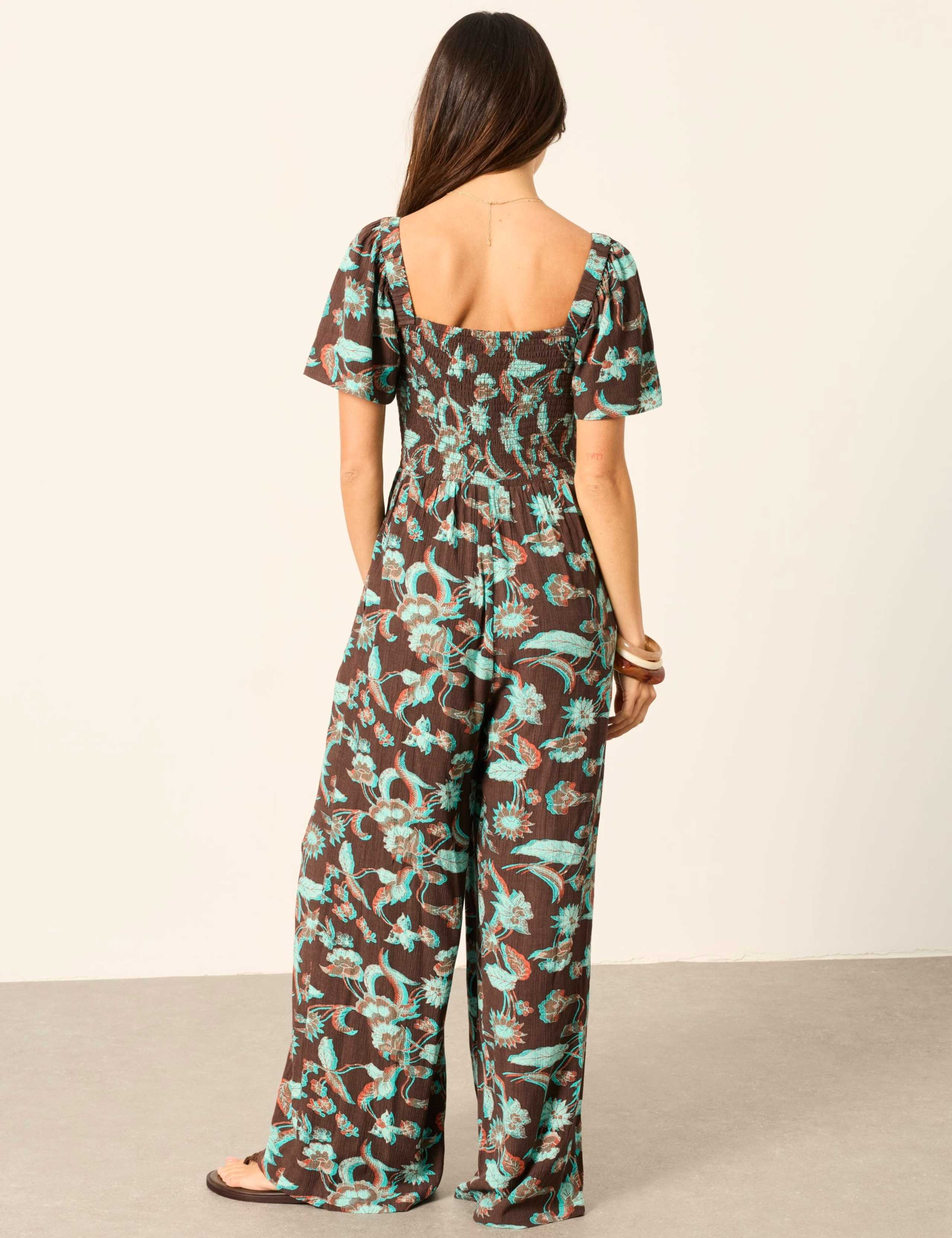 Floral Button Front Jumpsuit 3 of 7