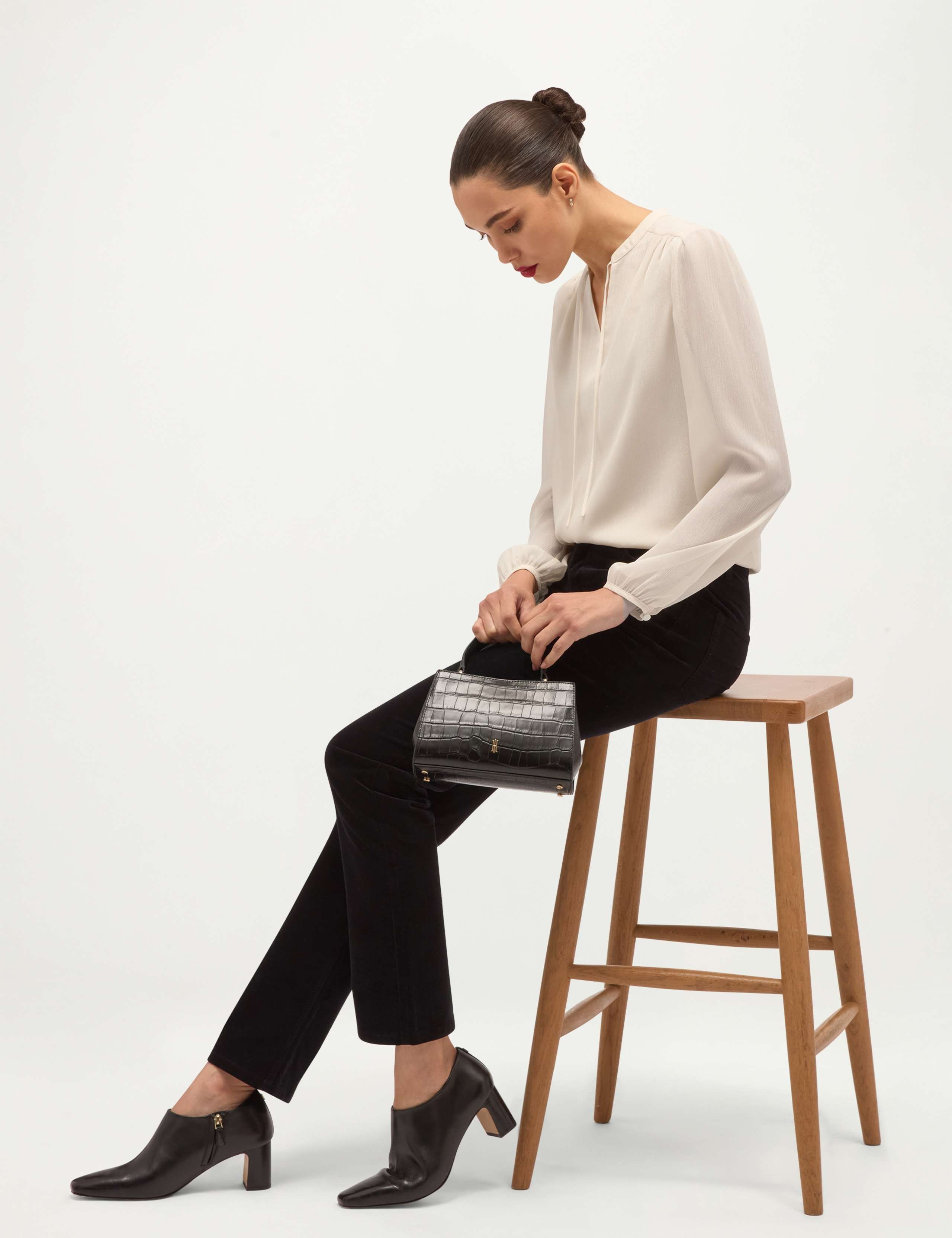 Collared Button Detail Long Sleeve Blouse 4 of 7