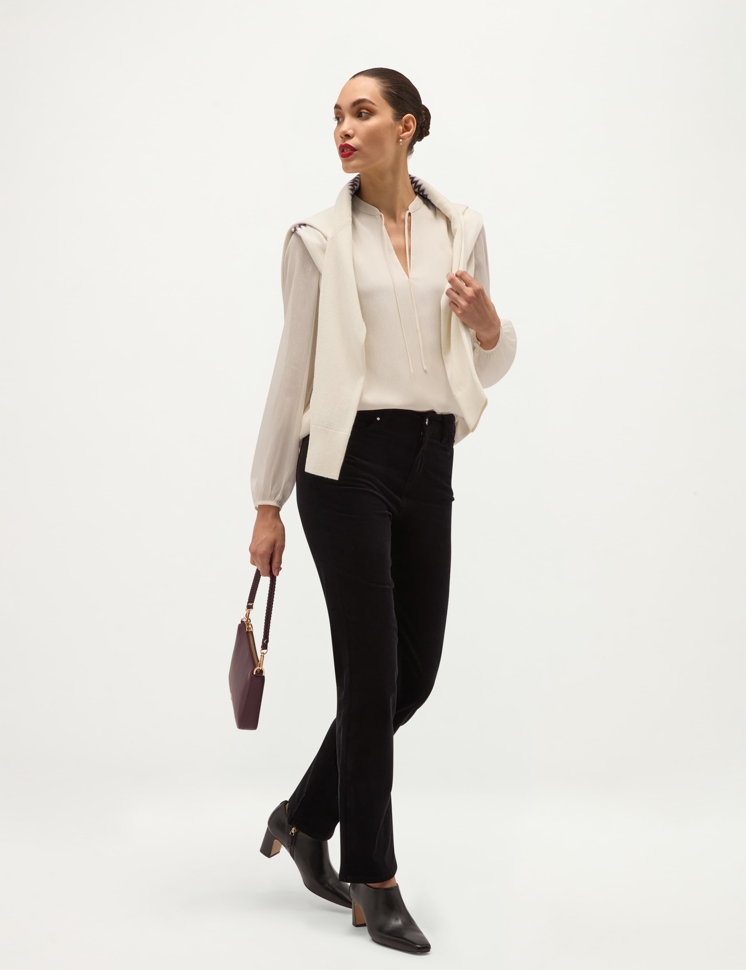 Collared Button Detail Long Sleeve Blouse 5 of 7