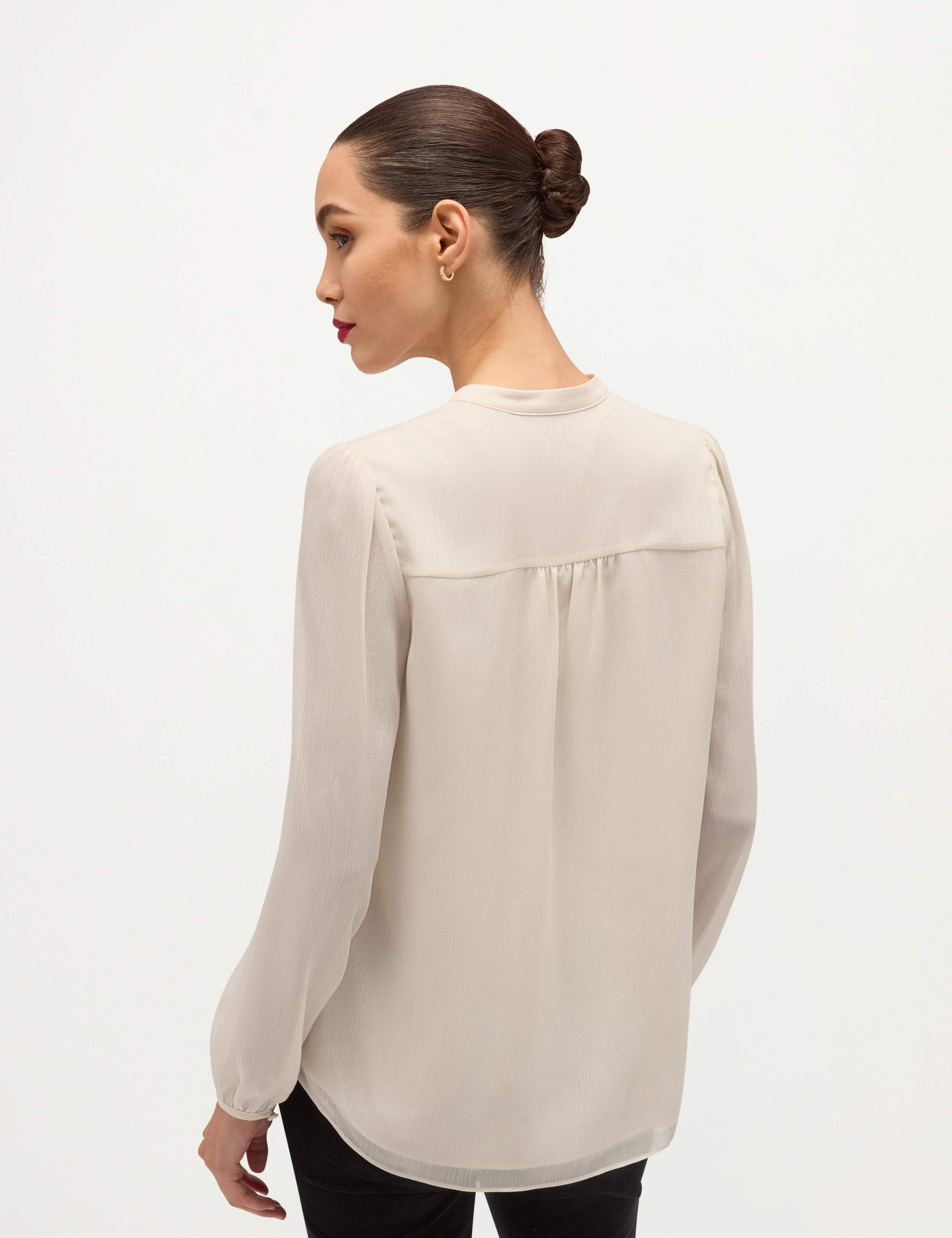 Collared Button Detail Long Sleeve Blouse 6 of 7
