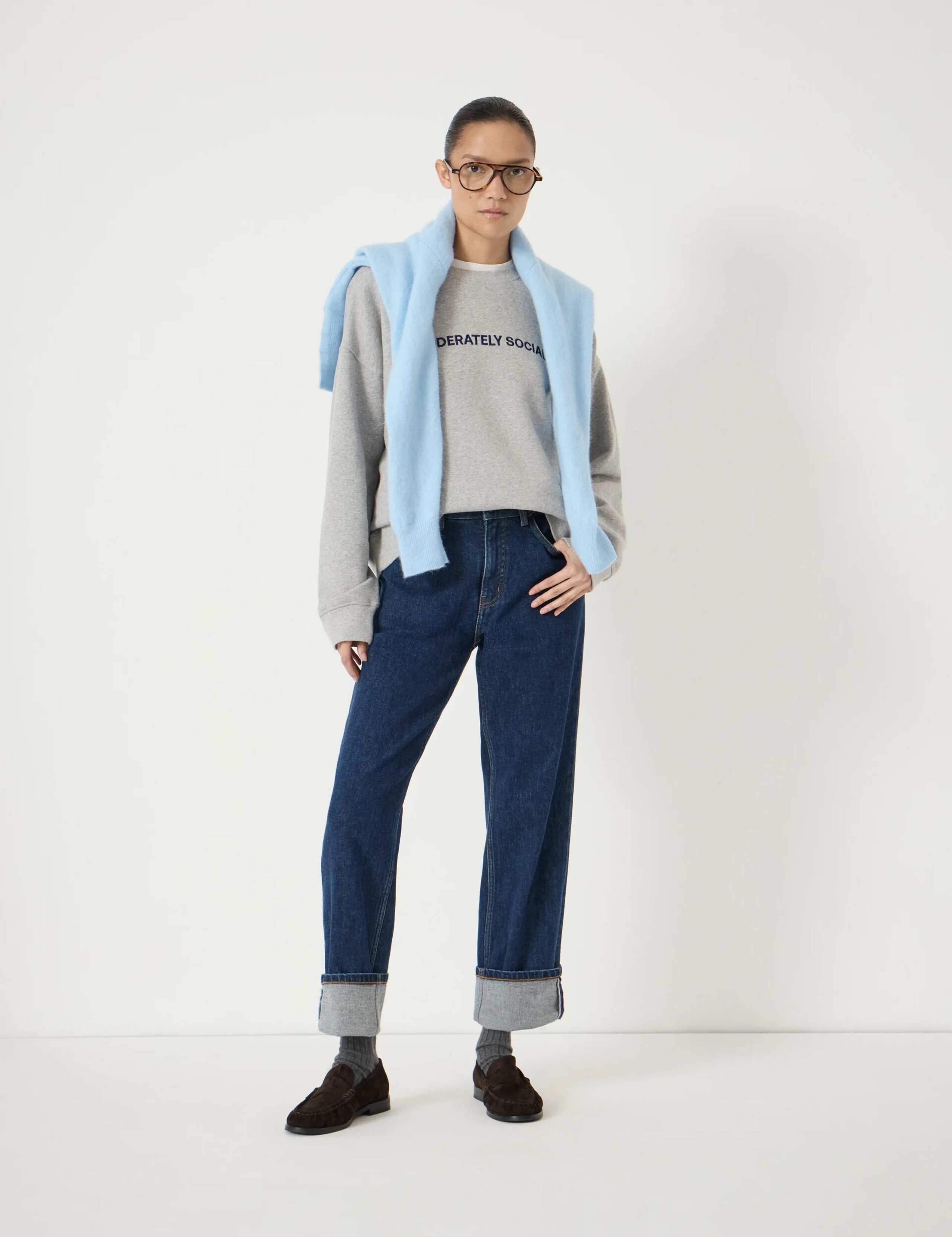 Pure Cotton Embroidered Slogan Sweatshirt 3 of 4