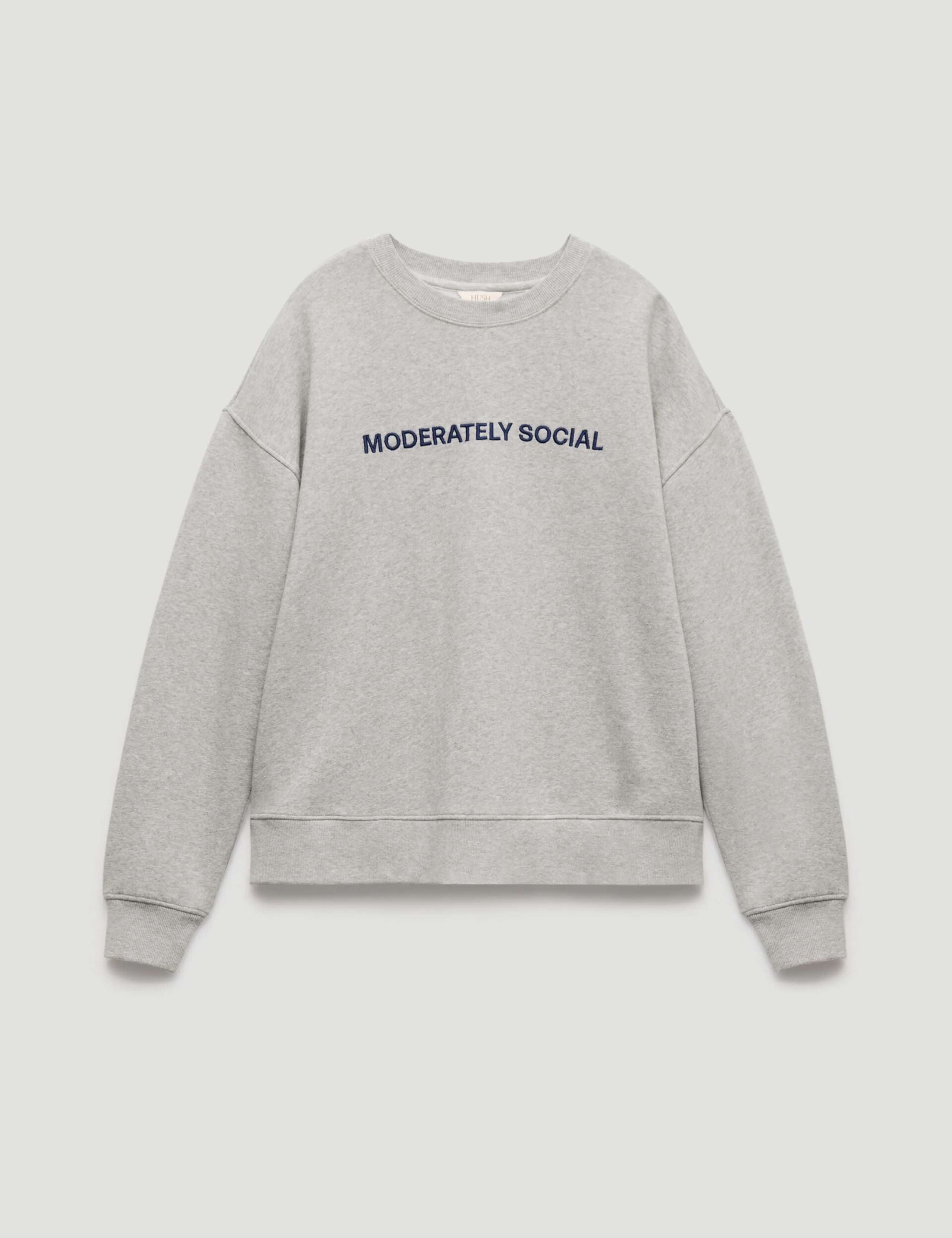 Pure Cotton Embroidered Slogan Sweatshirt 2 of 4