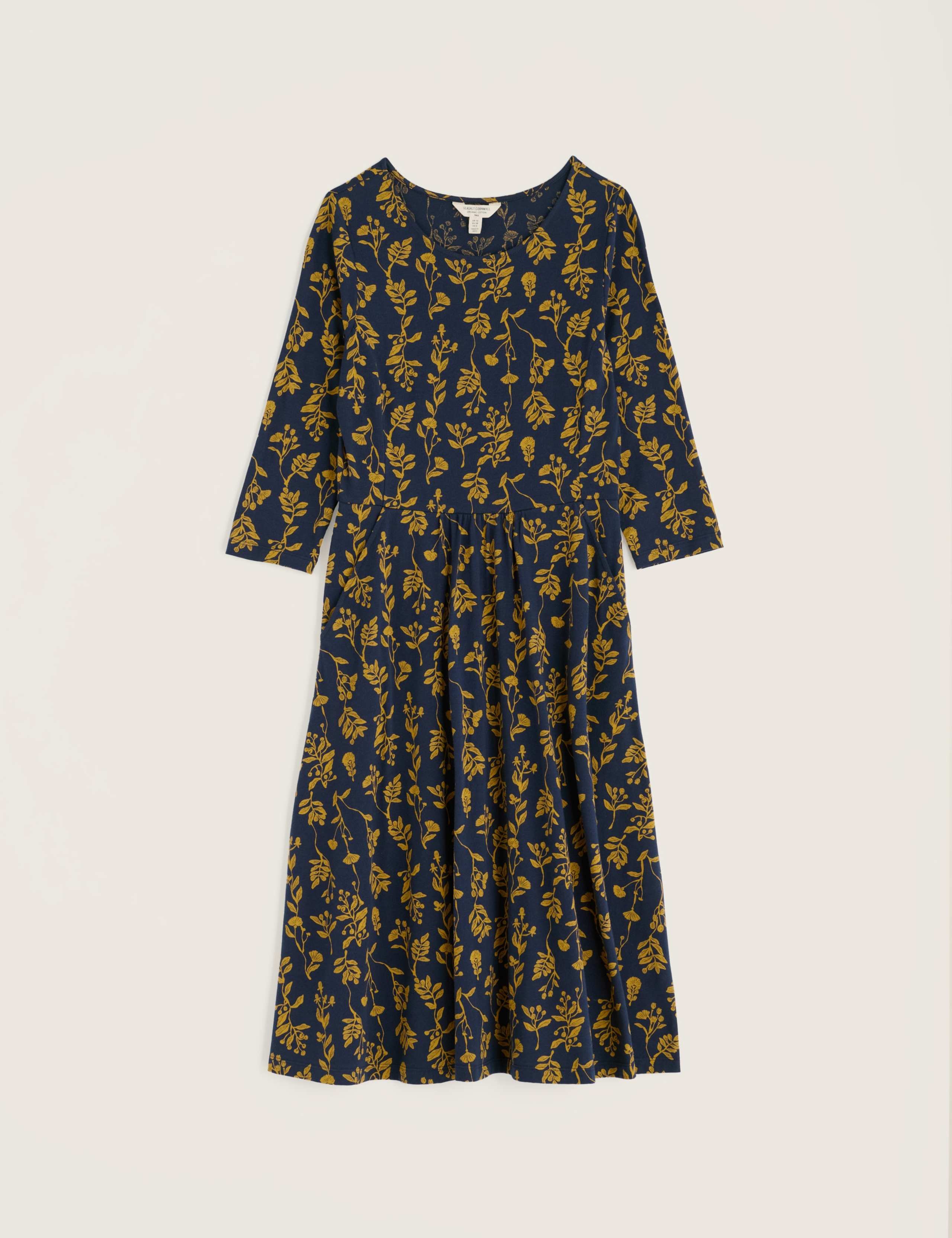 Cotton Rich Floral Midi Waisted Dress 2 of 5