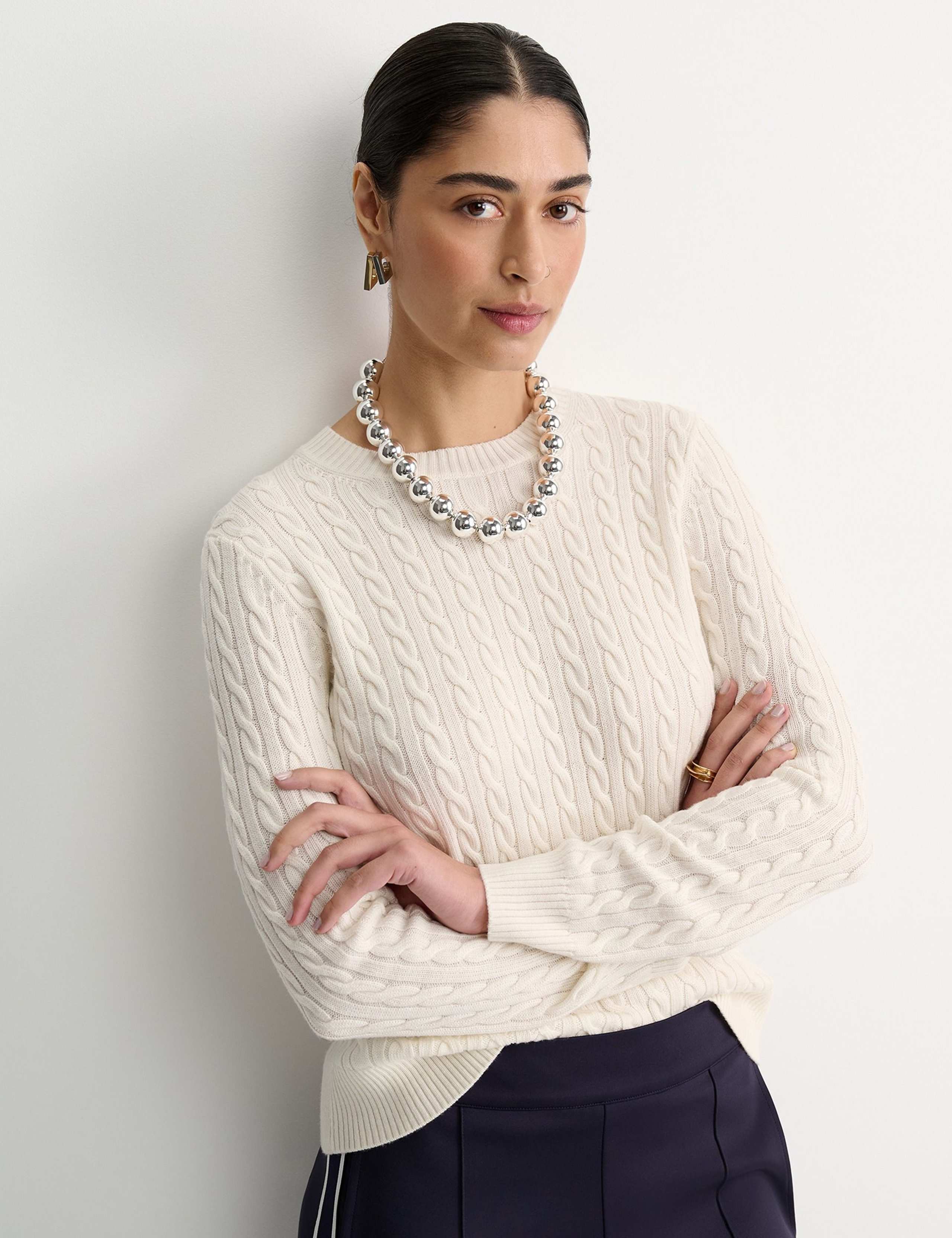 Pure Merino Wool Cable Knit Jumper 3 of 4
