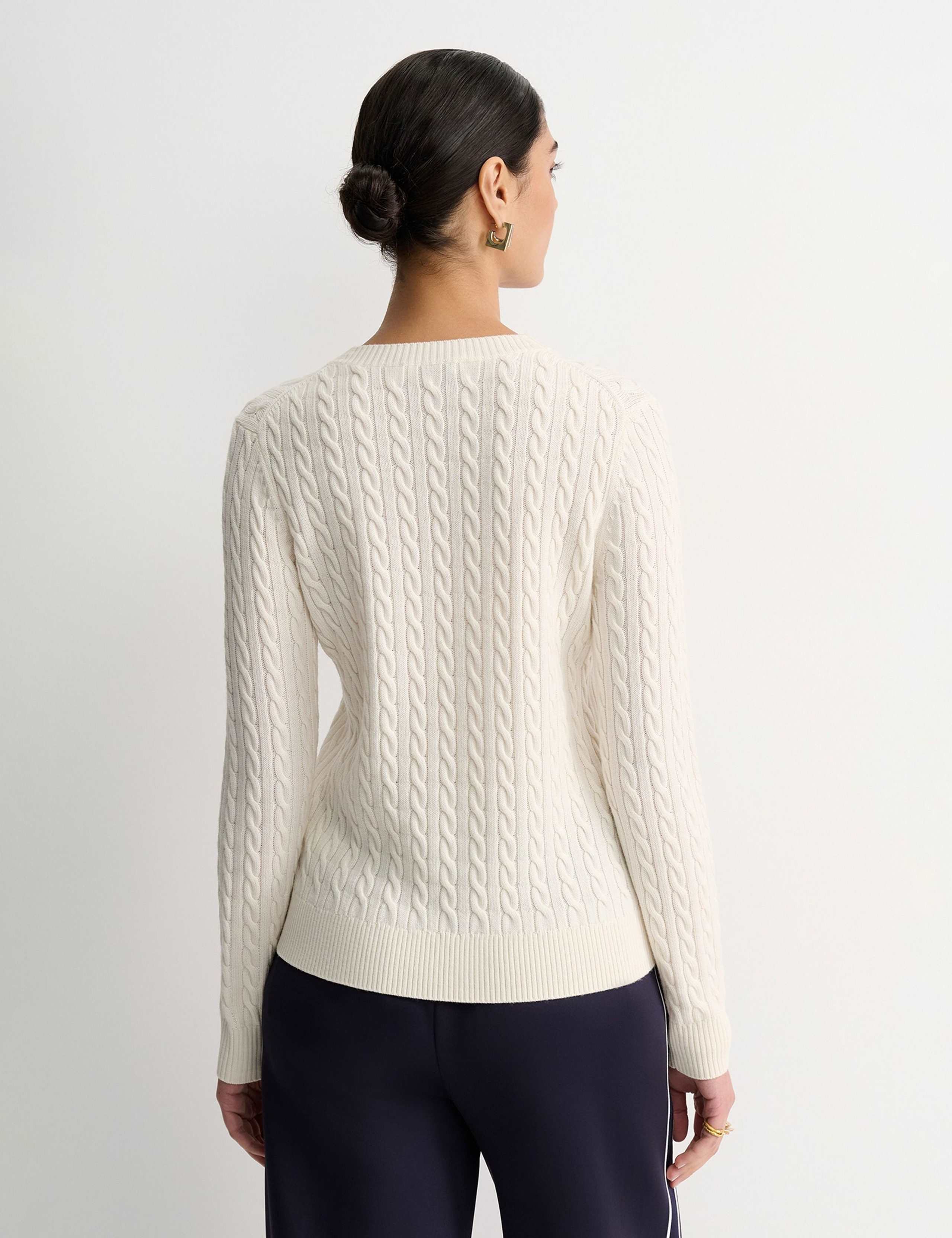 Pure Merino Wool Cable Knit Jumper 4 of 4