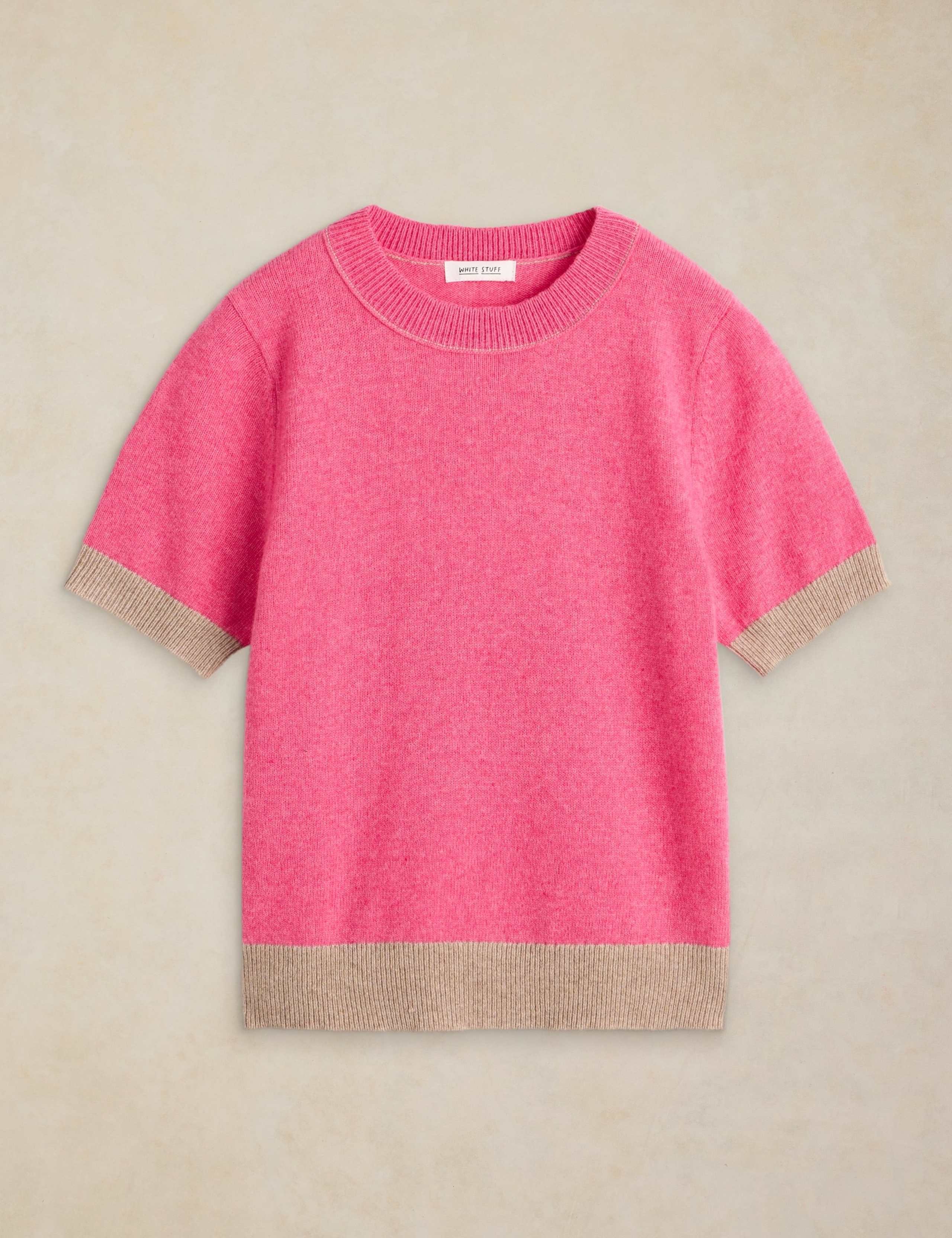 Wool Blend Colour Block Knitted T-Shirt 2 of 6