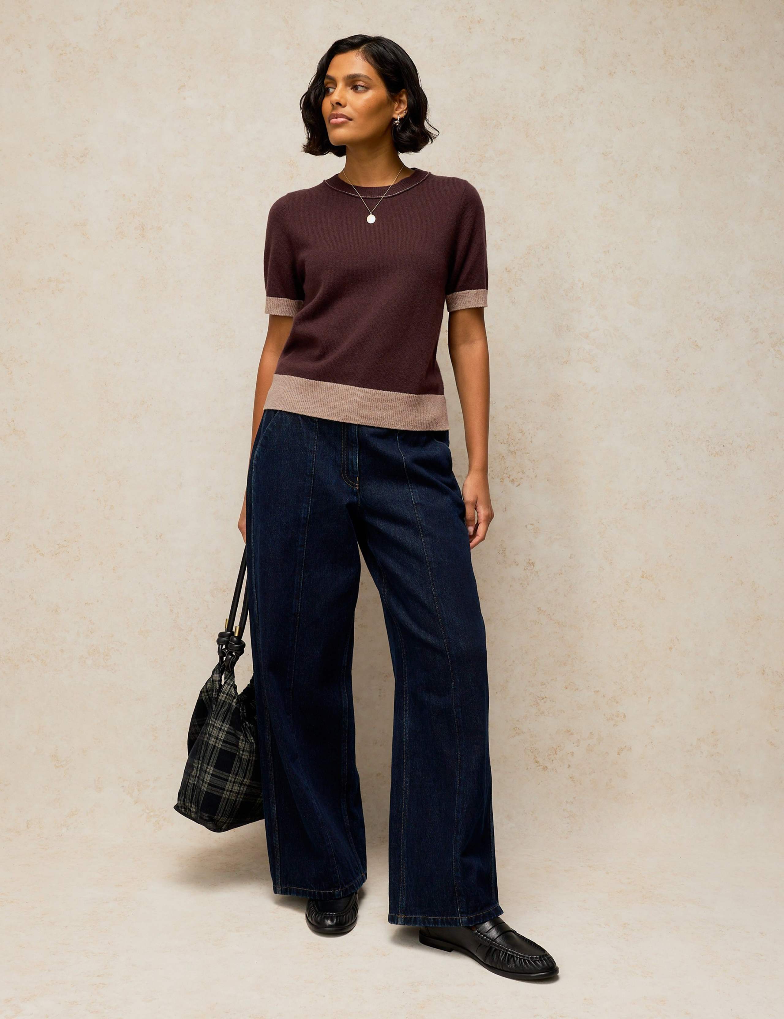 Sansa Wool Blend Colour Block Knitted T-Shirt 3 of 6
