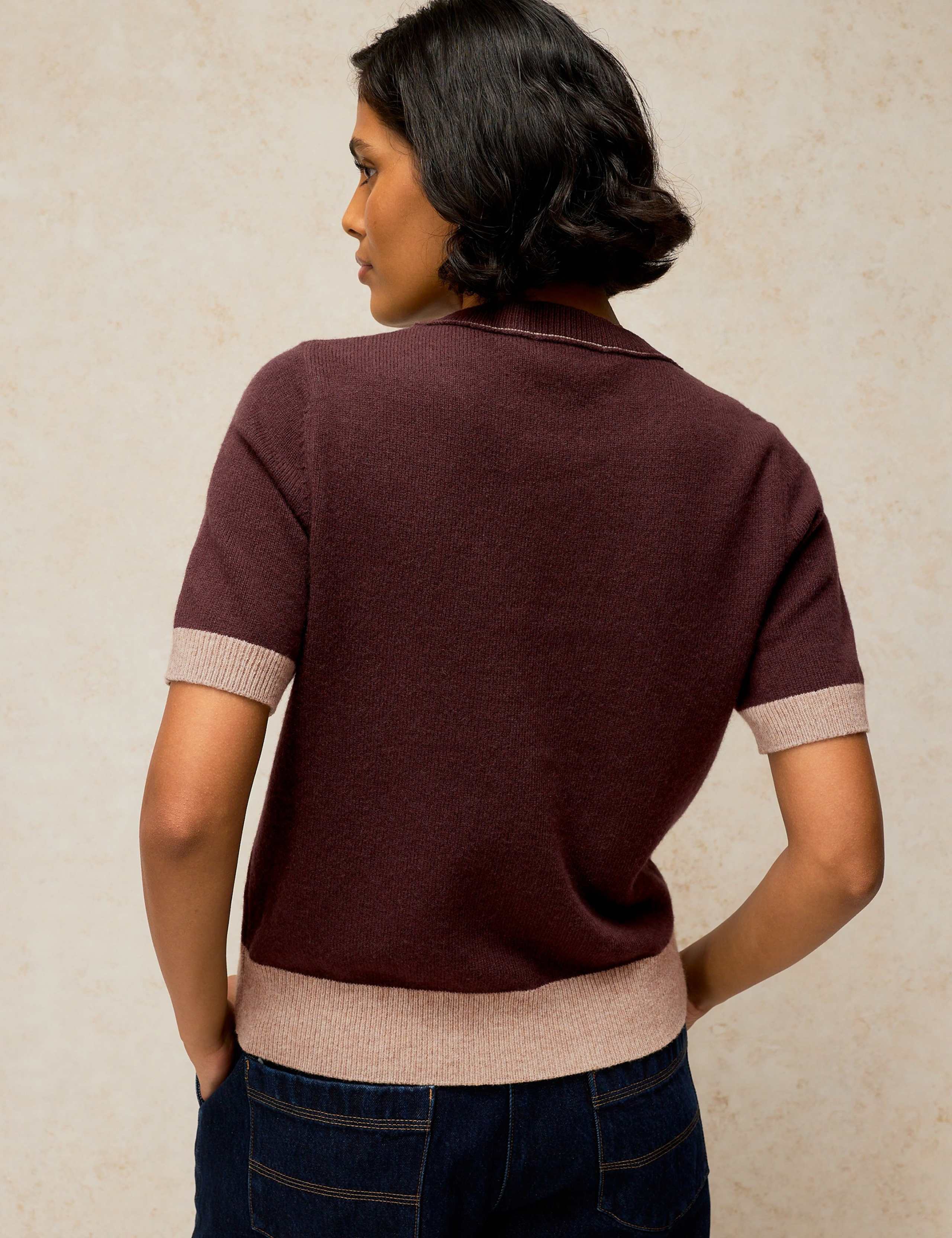 Sansa Wool Blend Colour Block Knitted T-Shirt 4 of 6