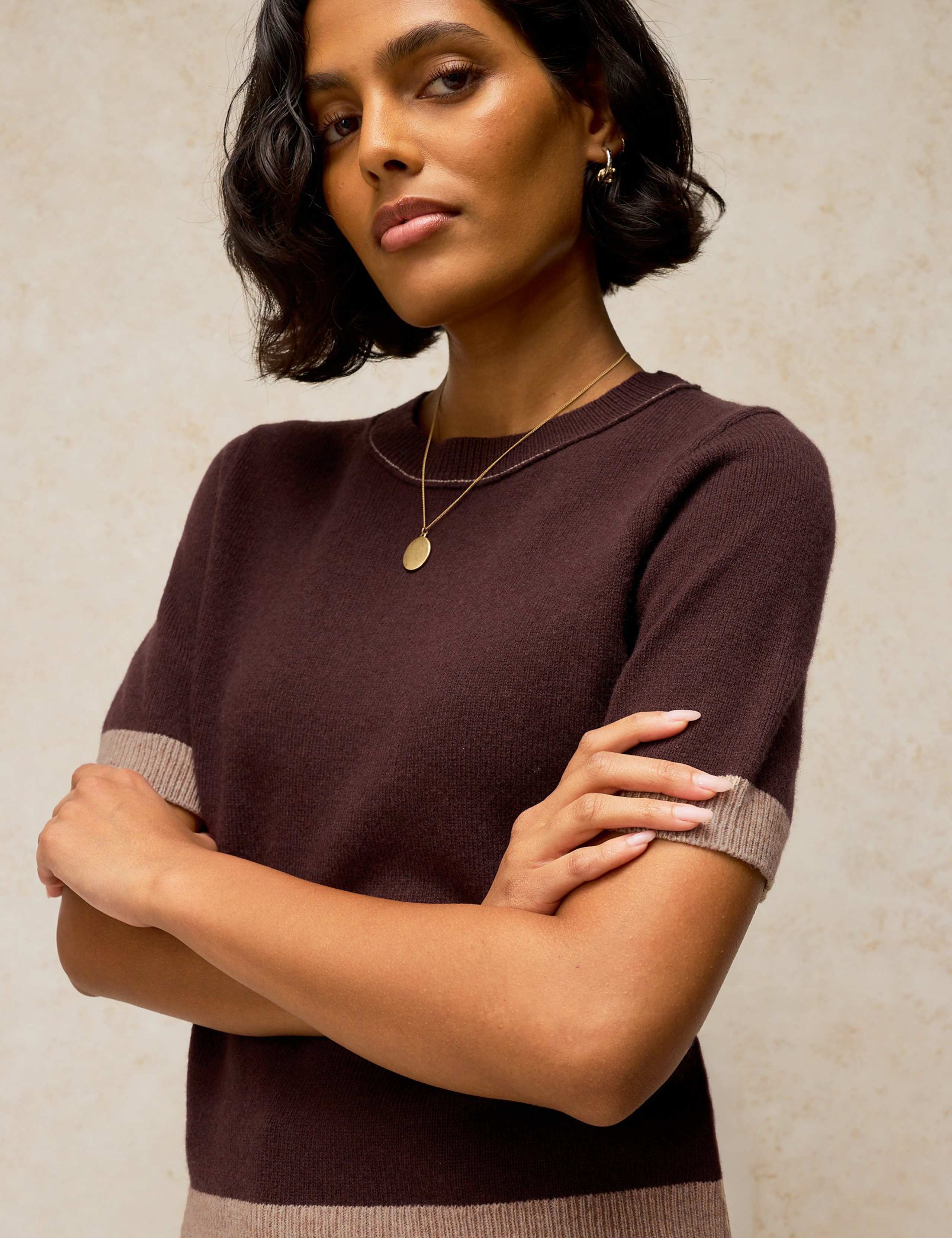 Sansa Wool Blend Colour Block Knitted T-Shirt 5 of 6