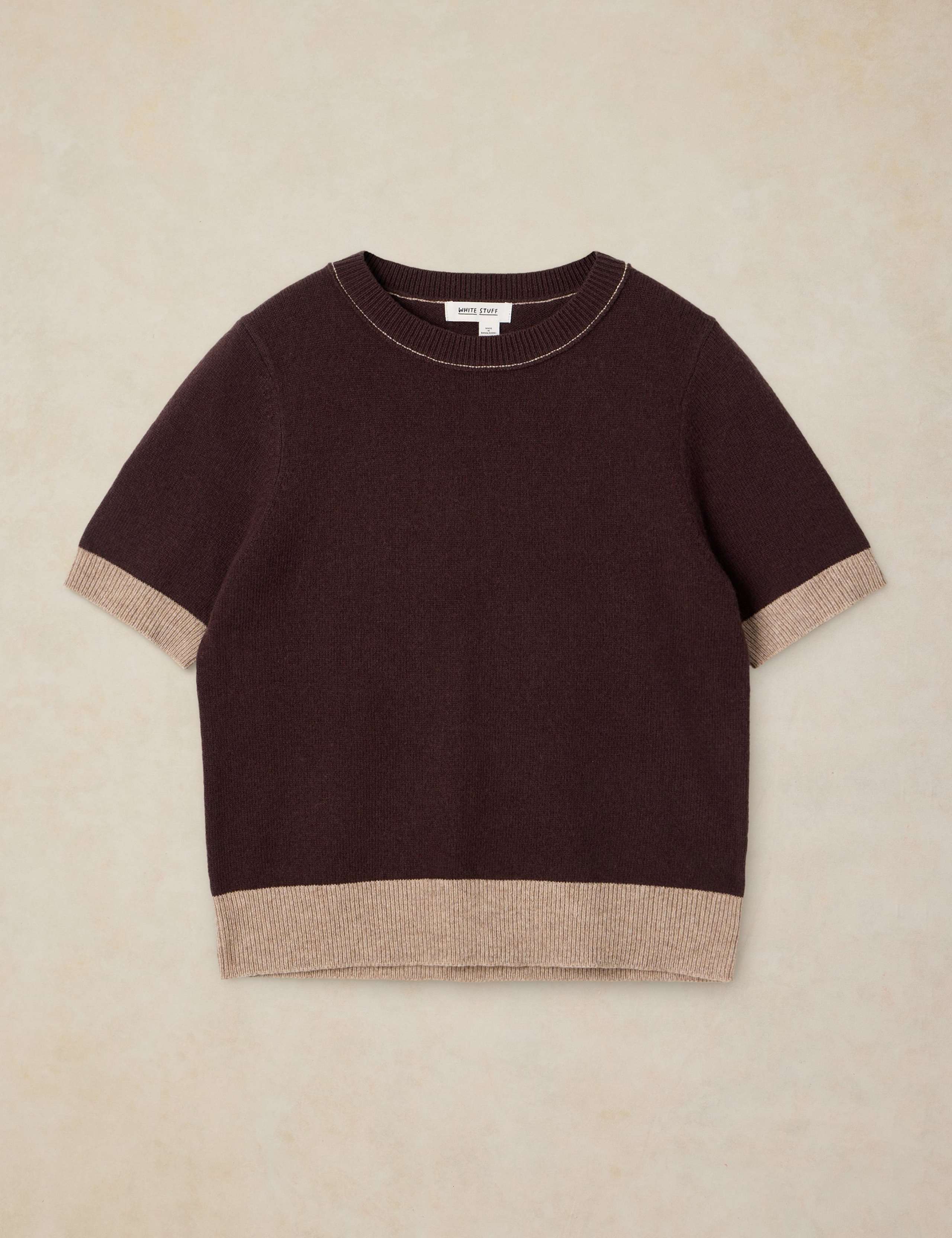 Sansa Wool Blend Colour Block Knitted T-Shirt 2 of 6