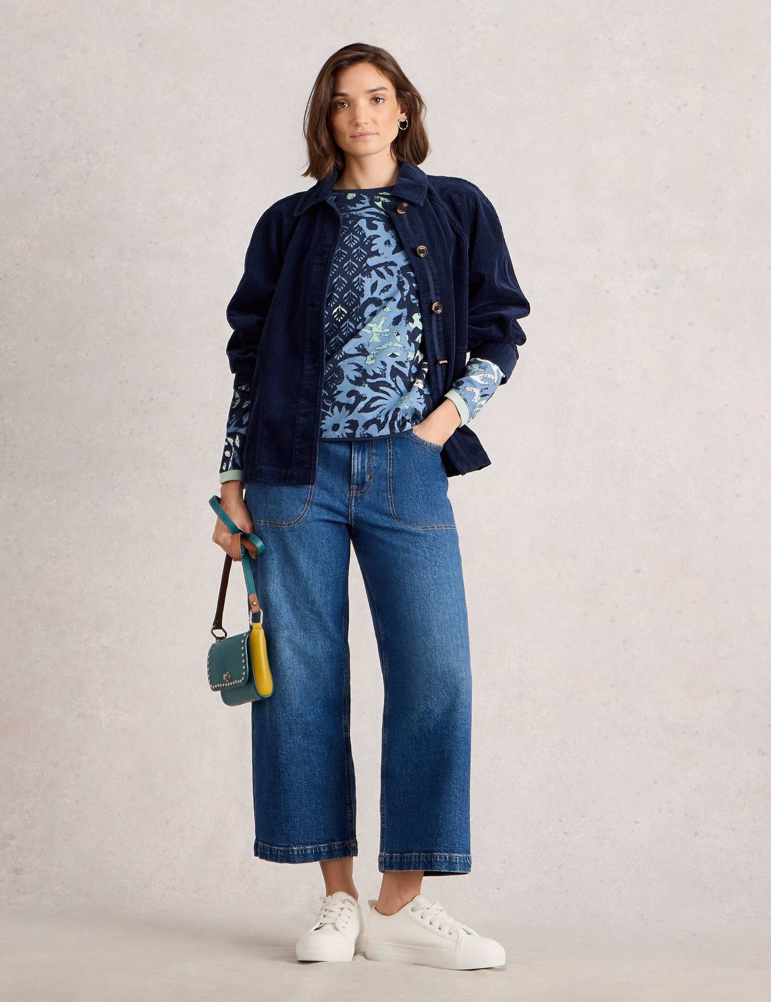 Pure Cotton Striped Floral Top 3 of 7