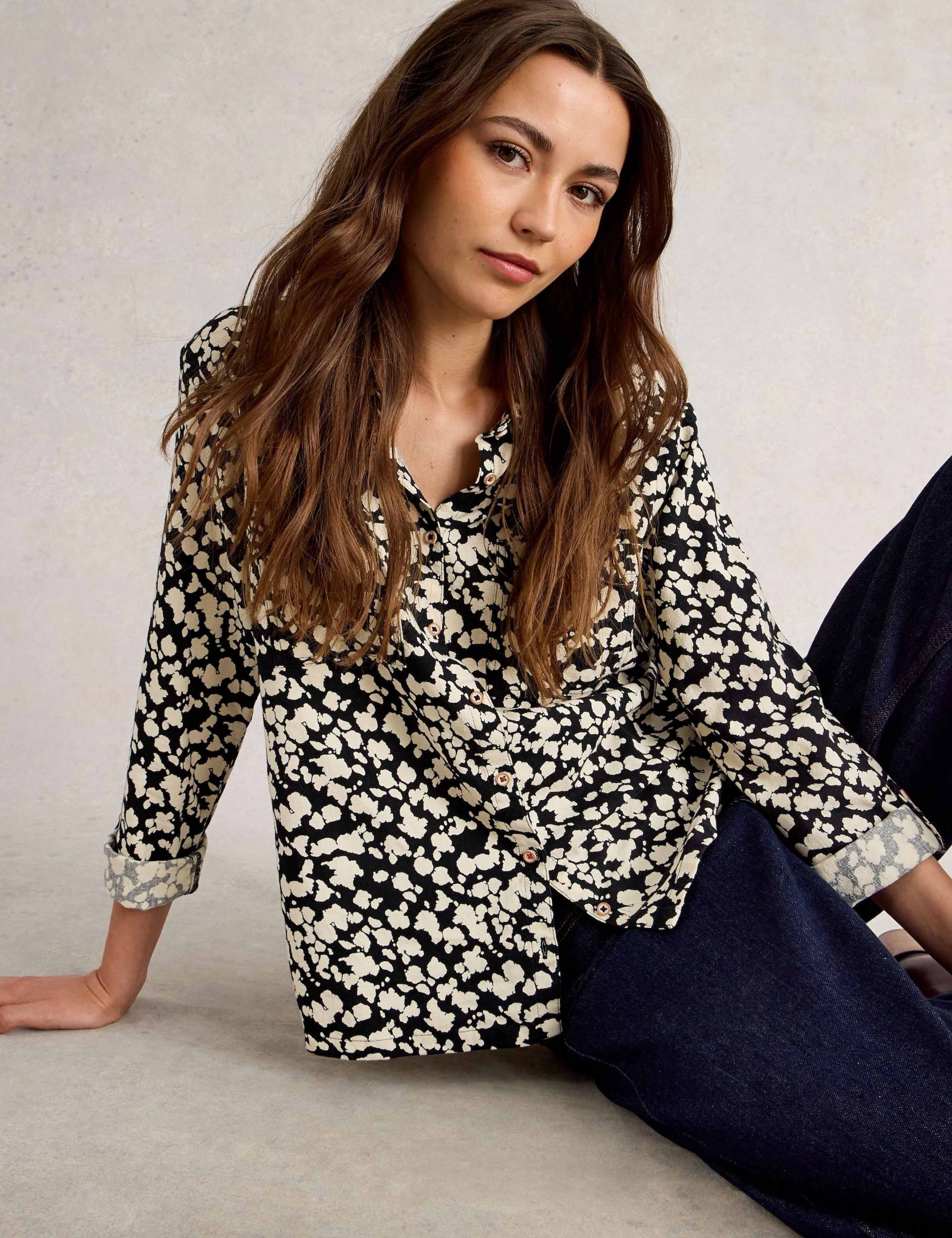 Cotton Blend Printed Button Through Shirt 3 of 6