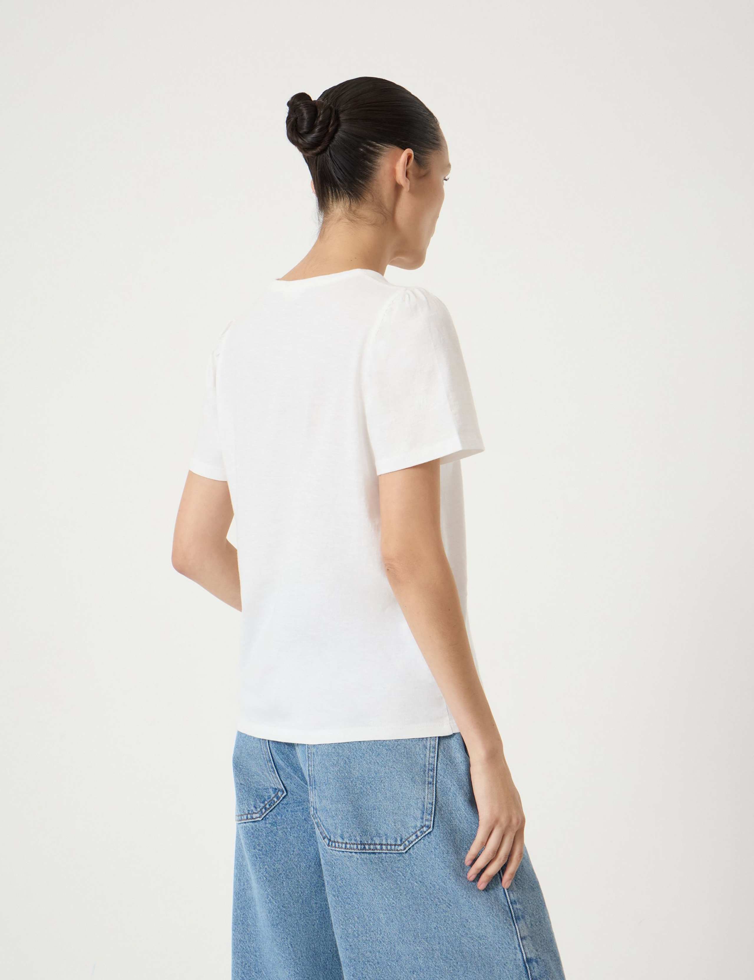 Pure Cotton Puff Sleeve T-Shirt 4 of 5