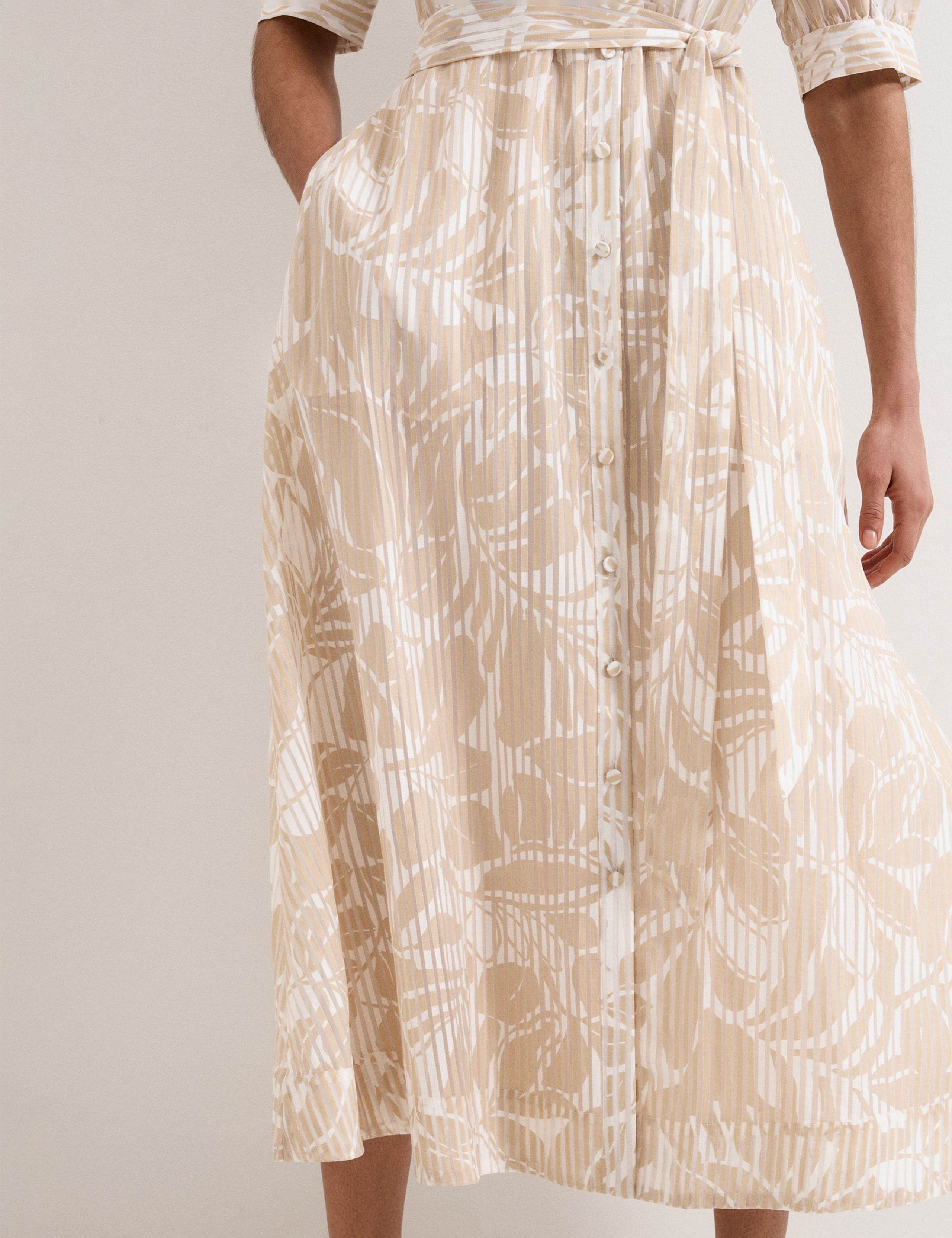 Printed Belted Midi Shirt Dress 6 of 8