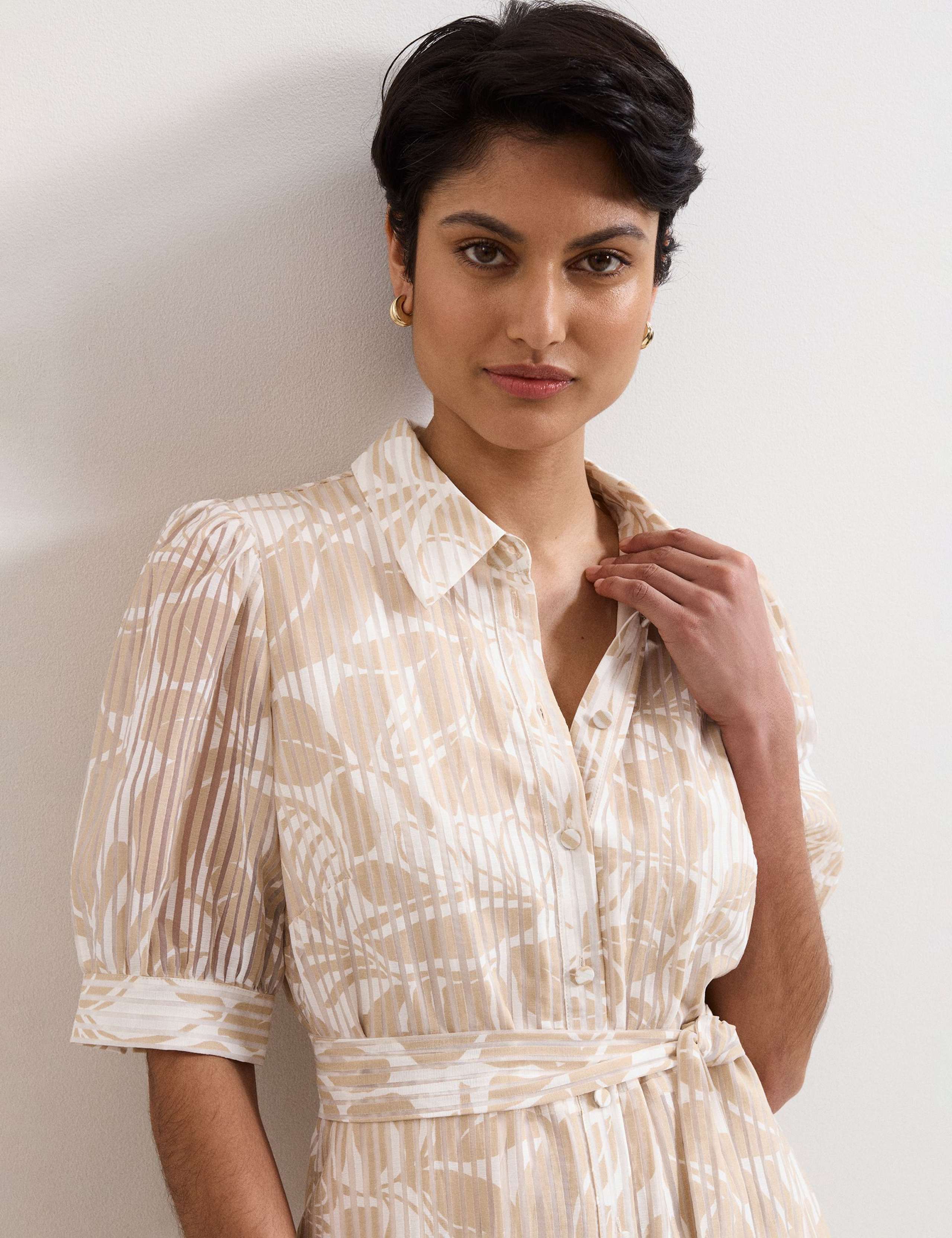 Printed Belted Midi Shirt Dress 7 of 8