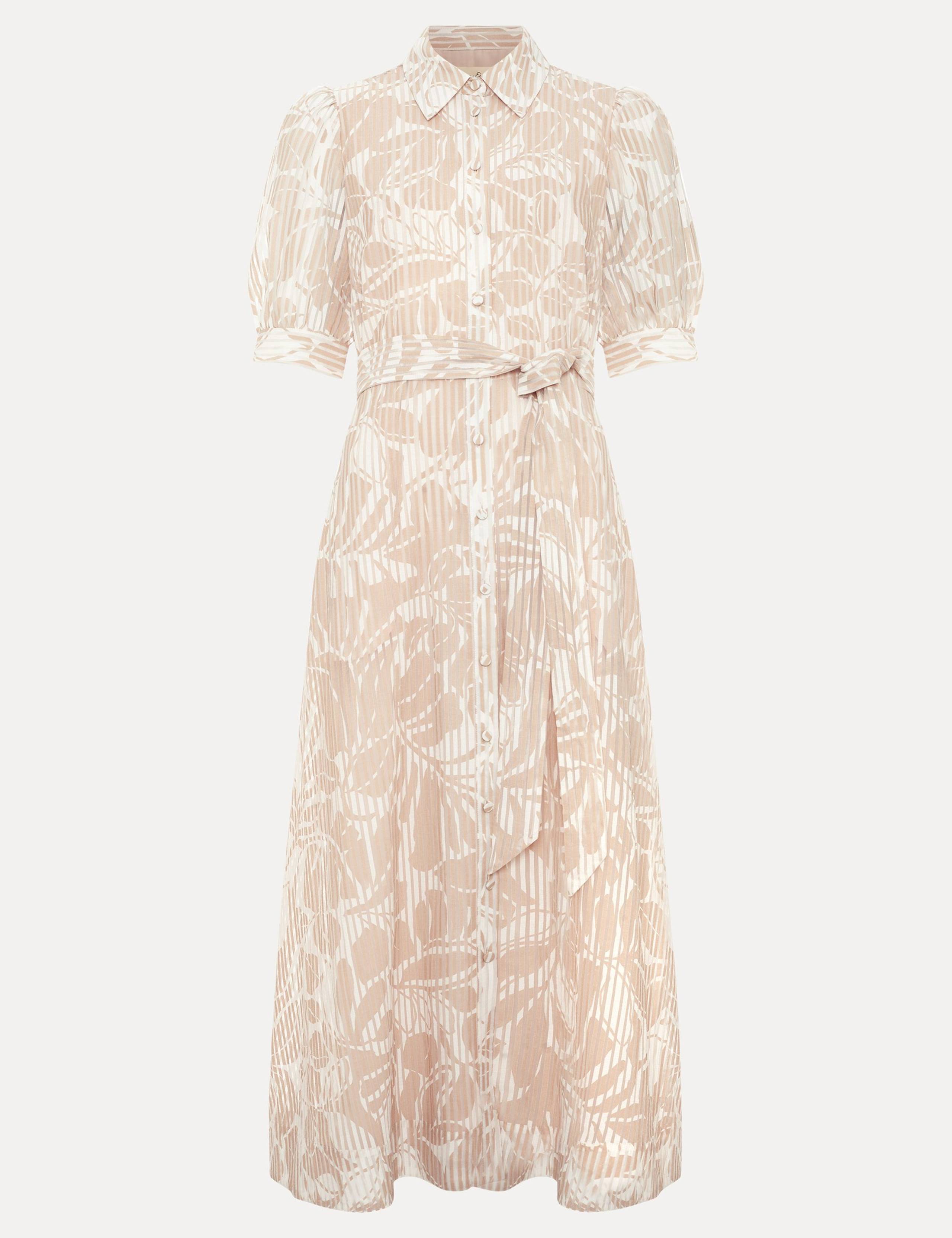 Printed Belted Midi Shirt Dress 2 of 8