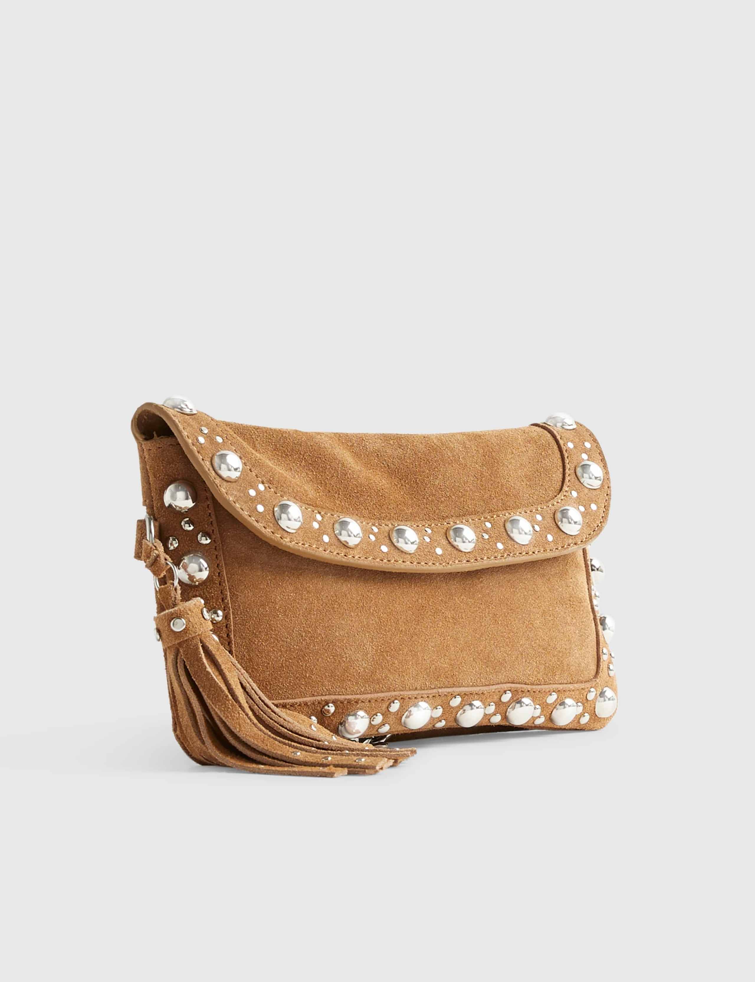 Suede Studded Tassel Cross Body Bag 2 of 5