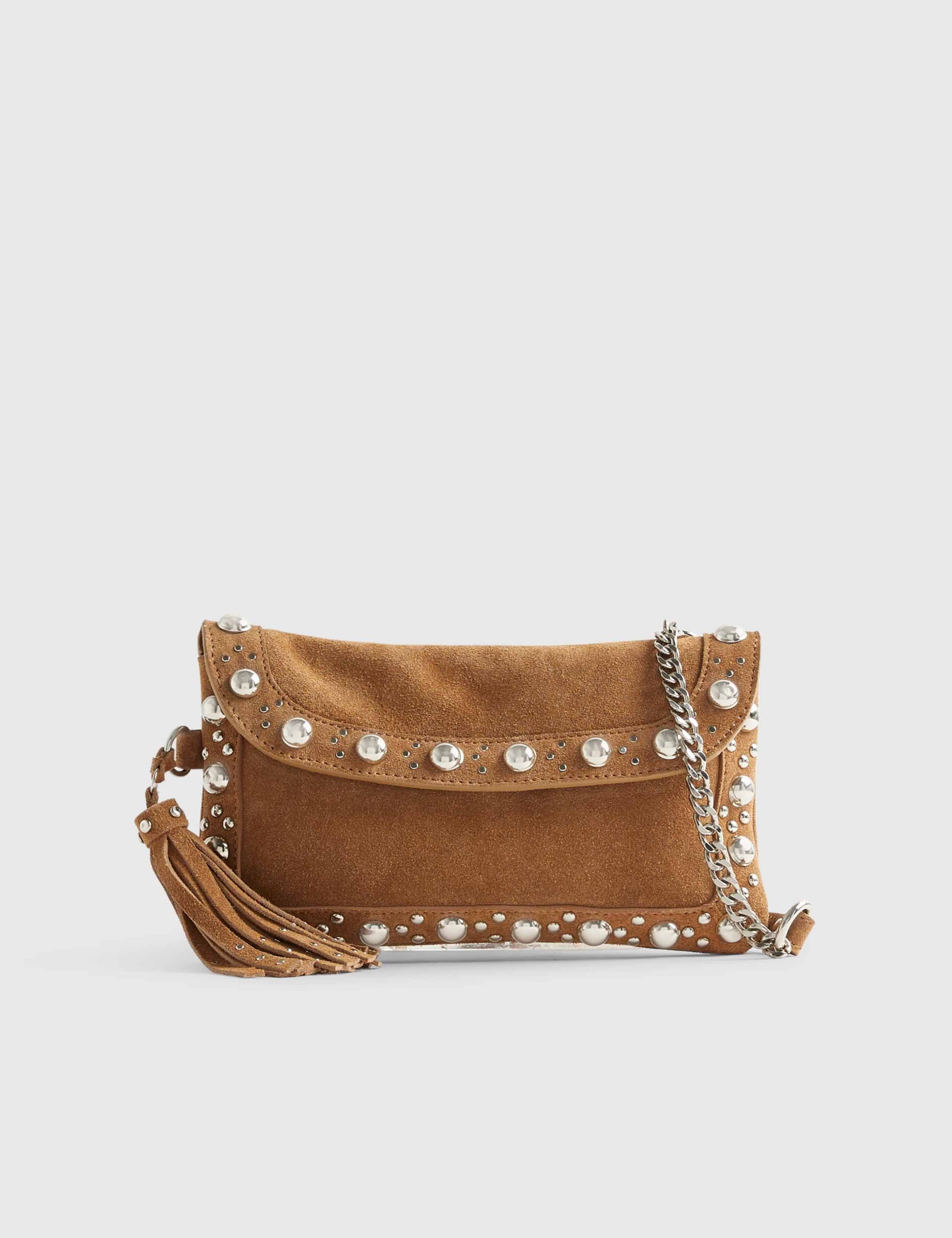 Suede Studded Tassel Cross Body Bag 3 of 5