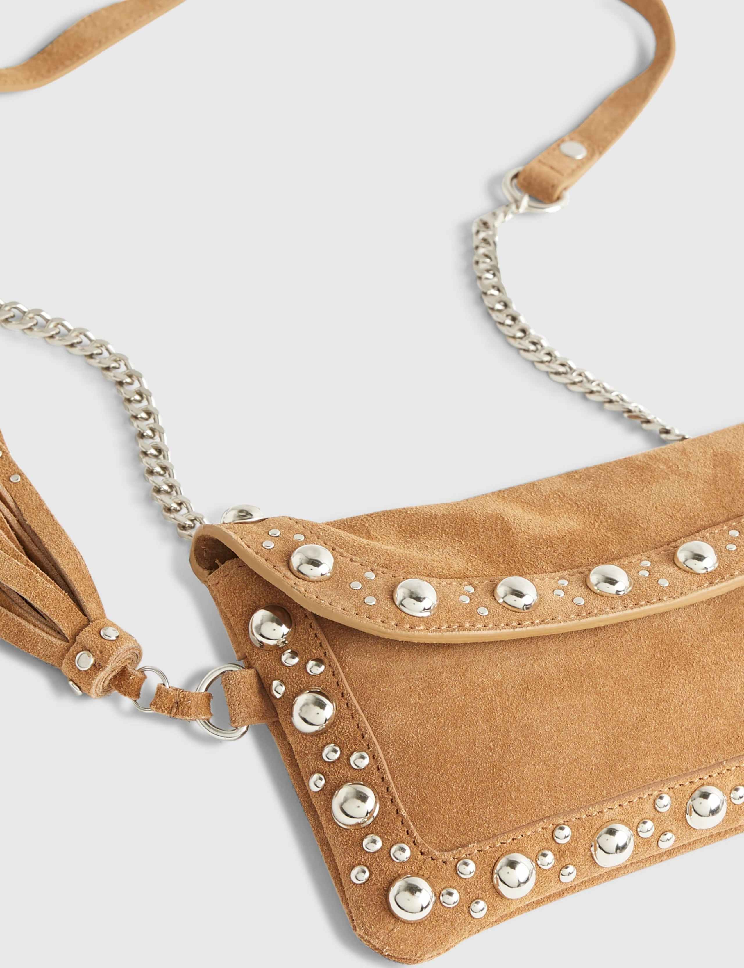 Suede Studded Tassel Cross Body Bag 5 of 5