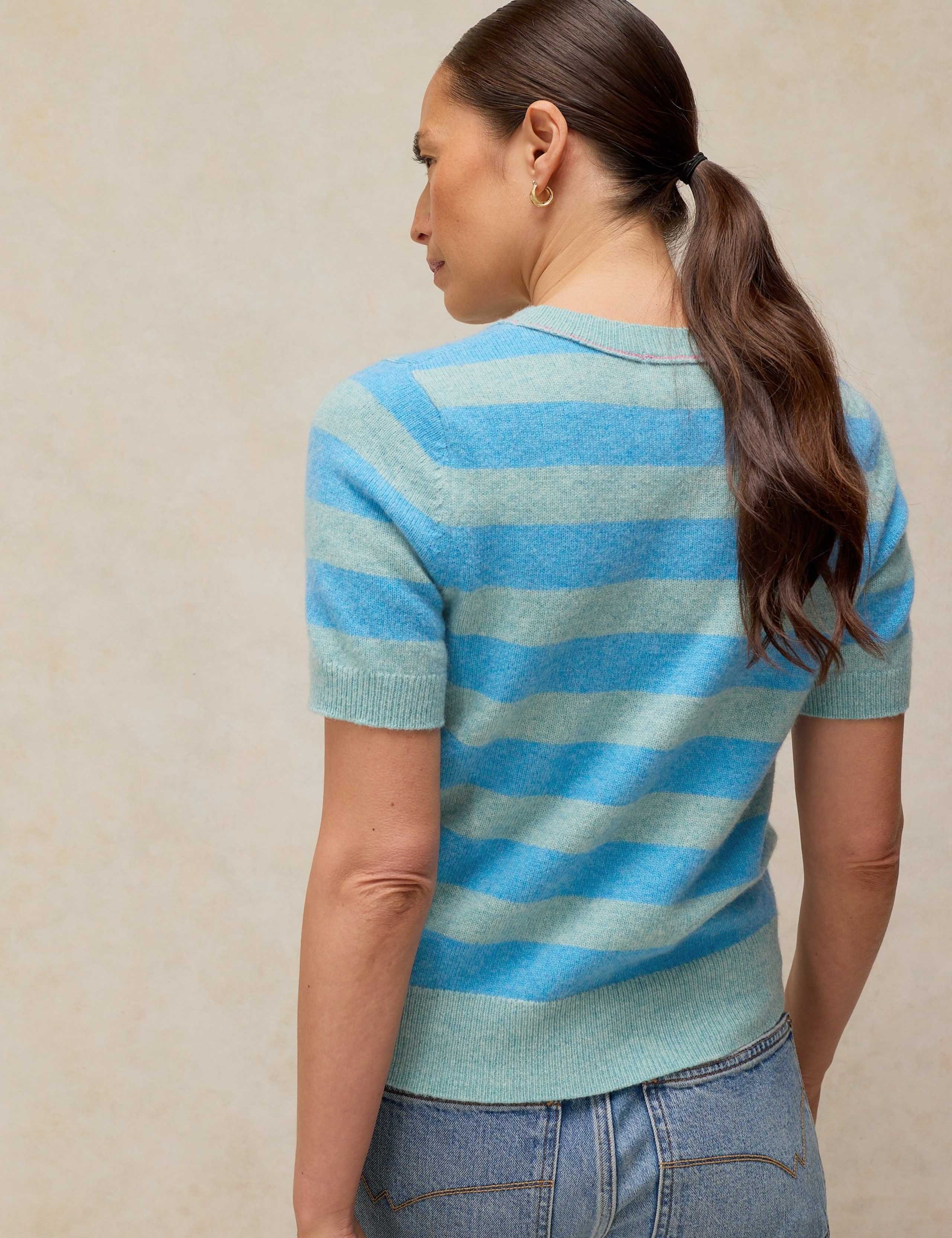 Wool Blend Striped Knitted T-Shirt 4 of 6