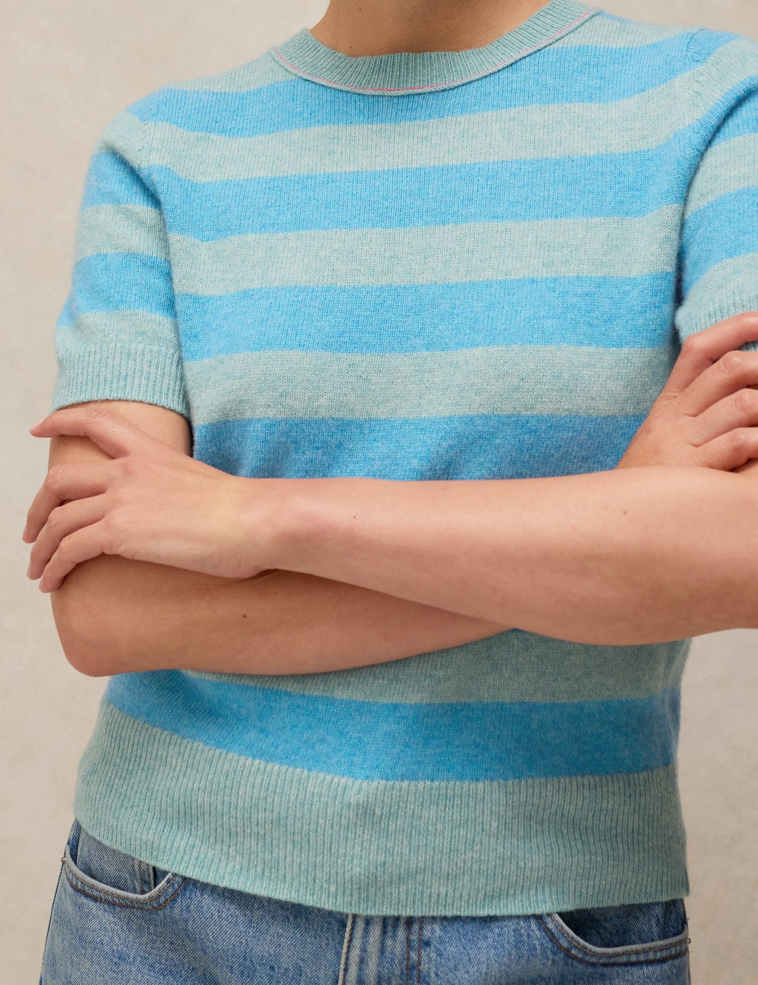 Wool Blend Striped Knitted T-Shirt 5 of 6