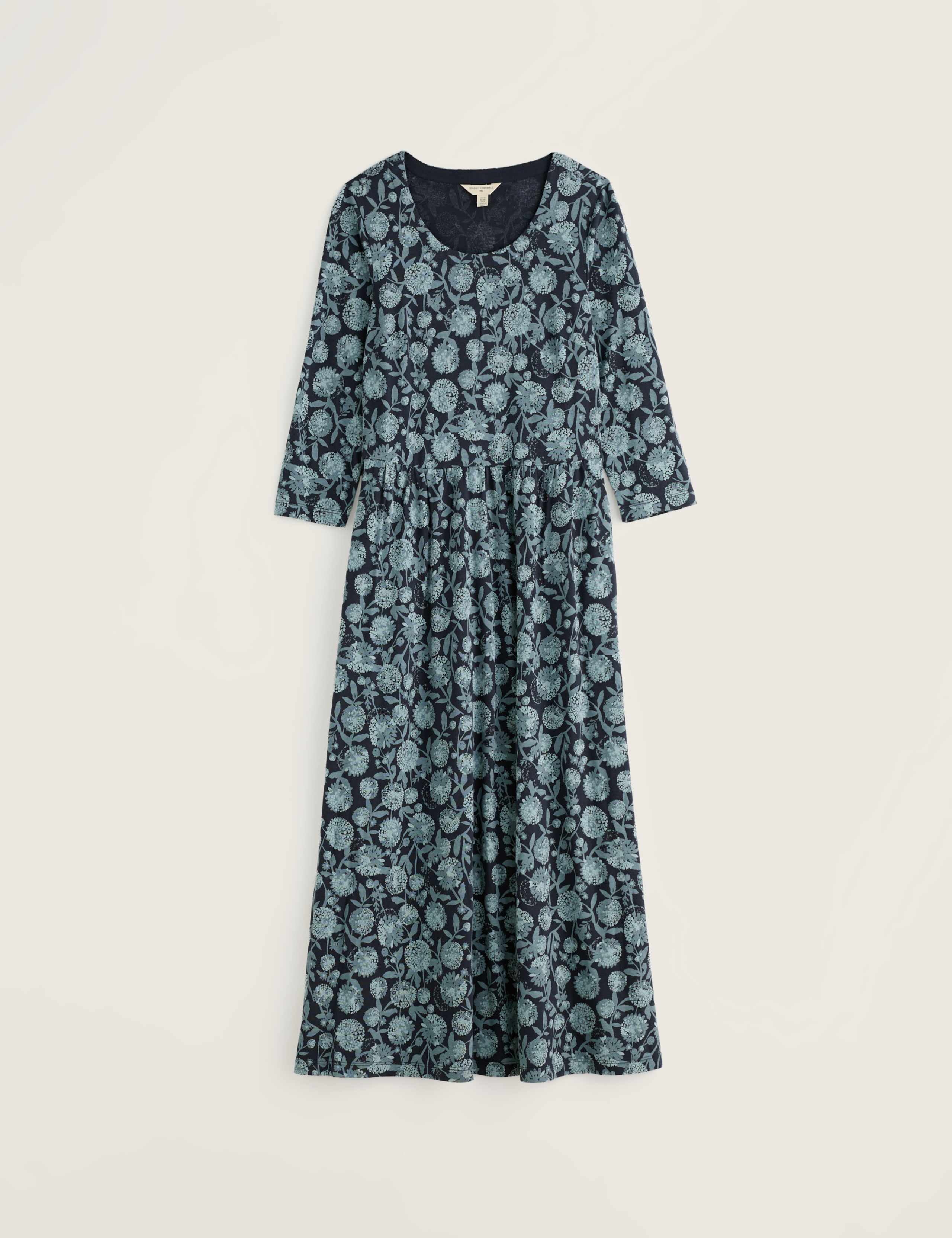 Cotton Rich Floral Midaxi Waisted Dress 2 of 5