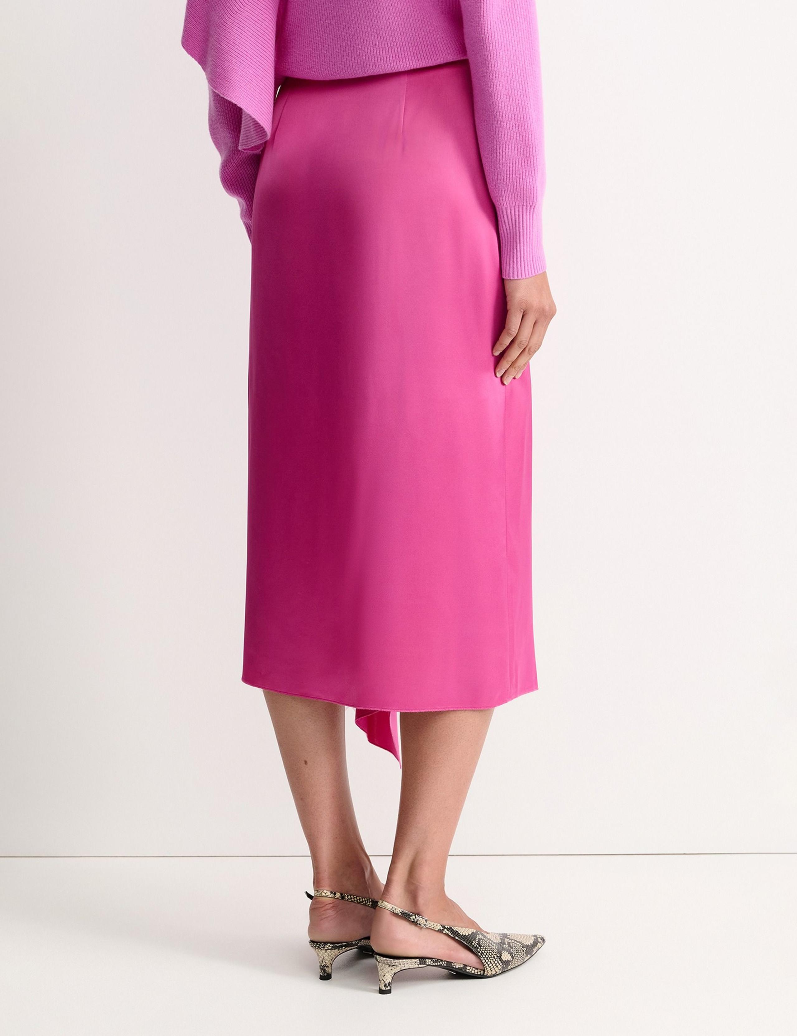 Sateen Ruffle Midi Asymmetric Skirt 4 of 4
