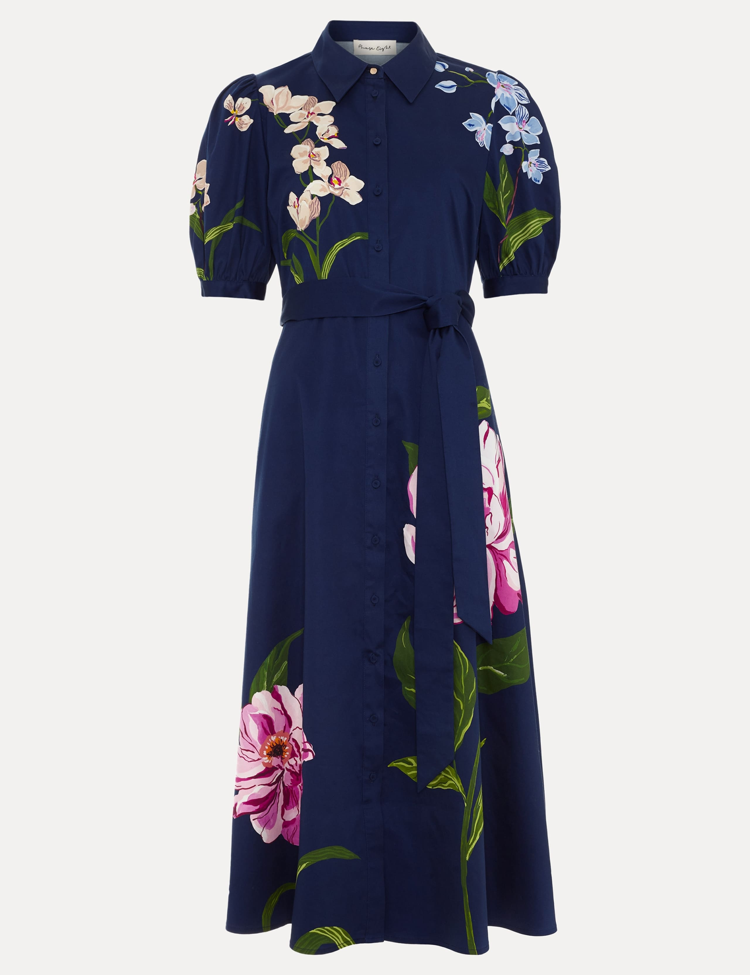 Cotton Rich Floral Midi Shirt Dress 2 of 7