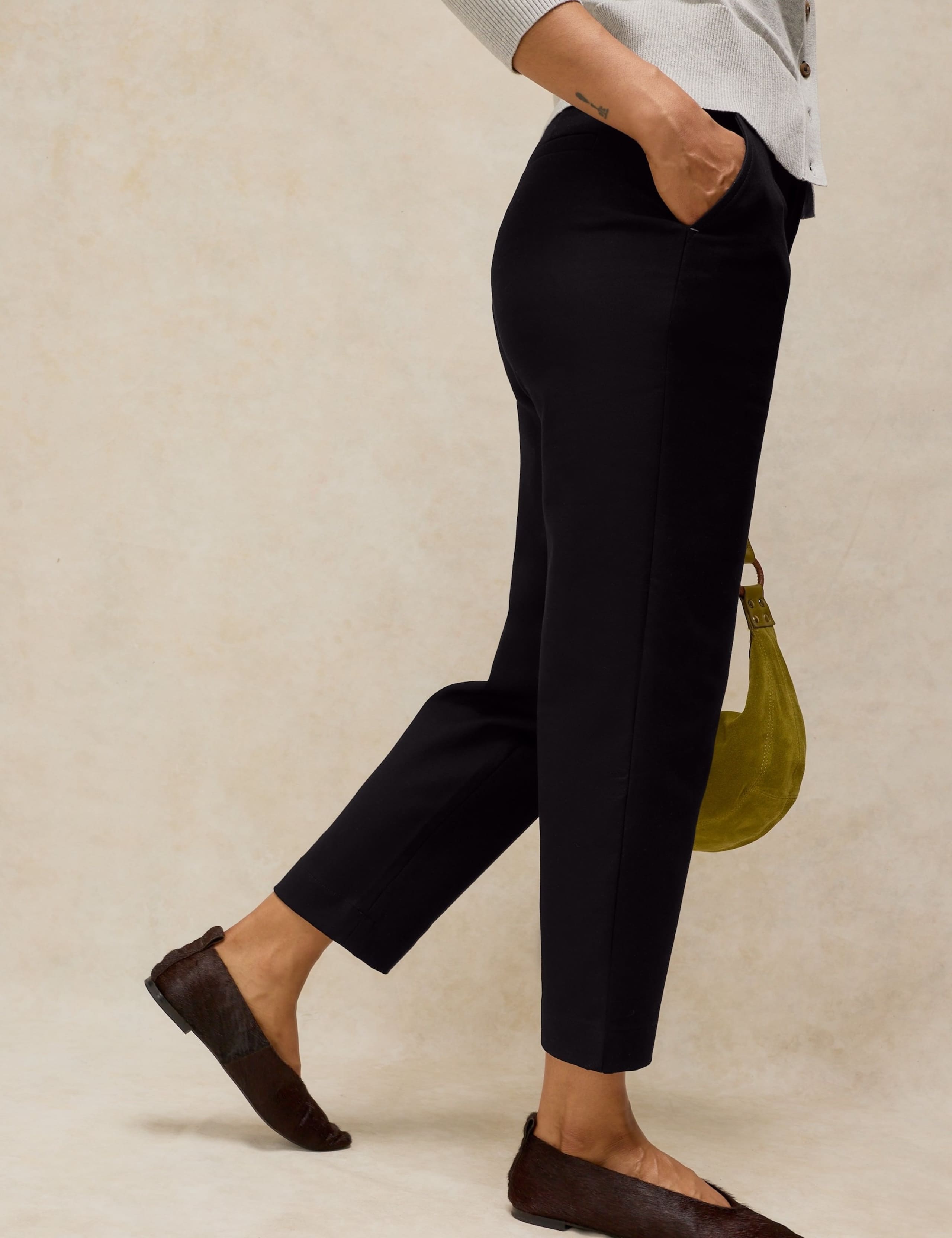 Cotton Rich Straight Leg Cropped Trousers 4 of 6