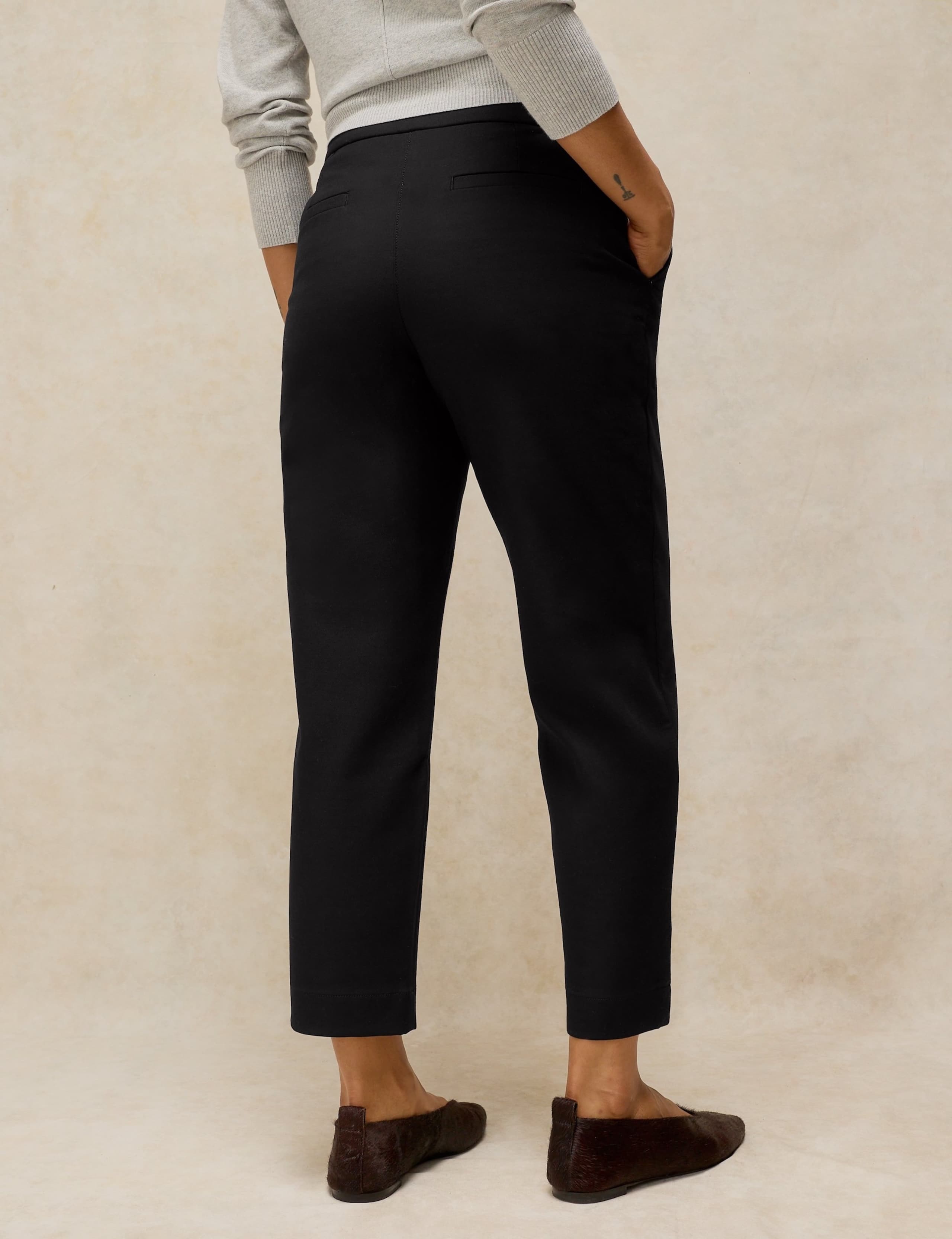 Cotton Rich Straight Leg Cropped Trousers 5 of 6
