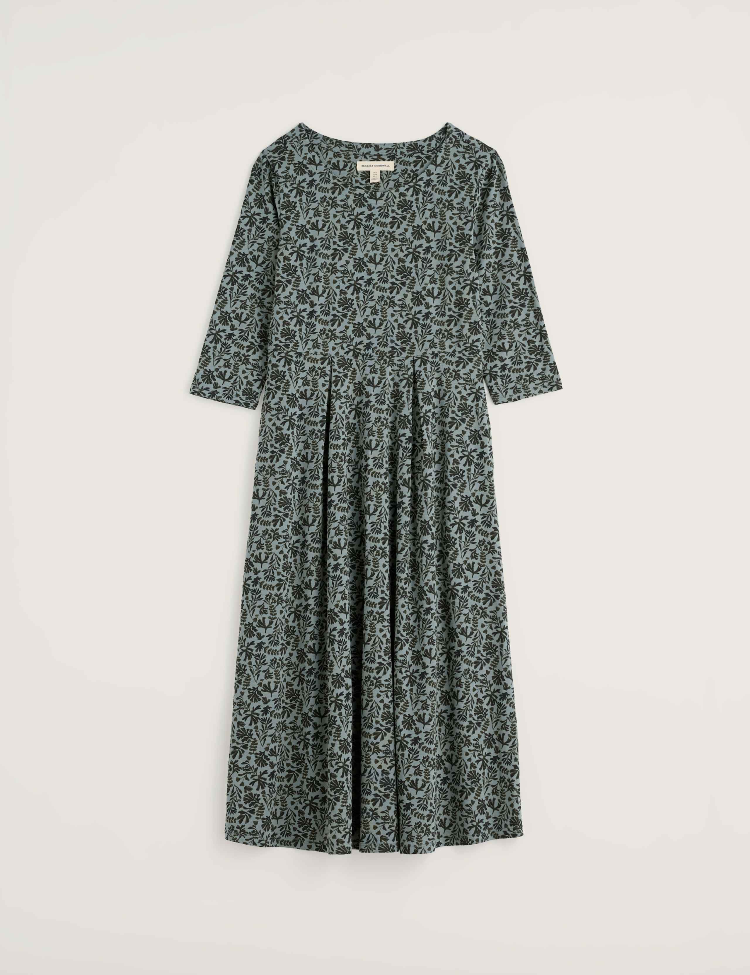 Cotton Rich Floral Midi Waisted Dress 2 of 5